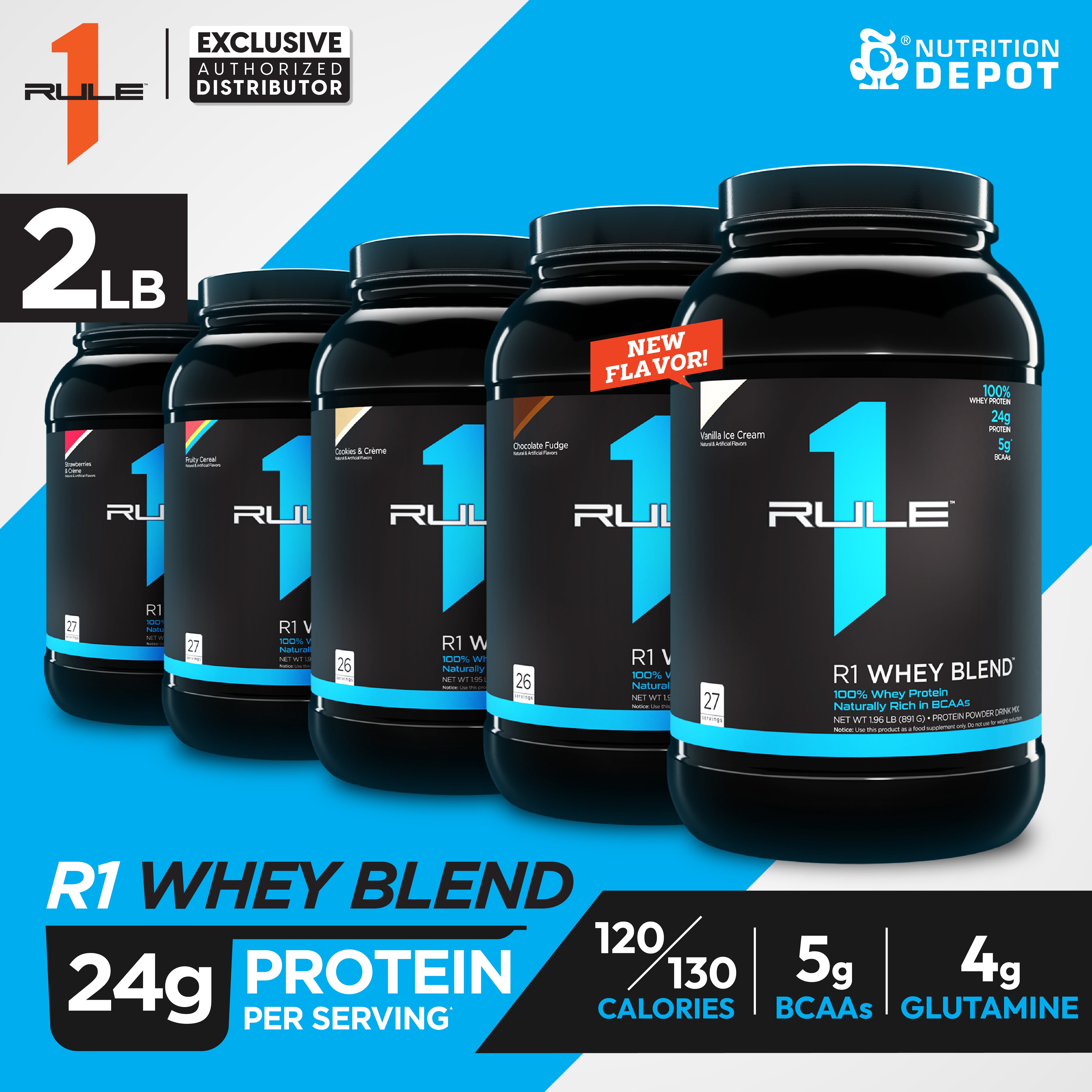 Rule1 Whey Blend 2lb - Vanilla Creme เวย์โปรตีนเสริมสร้างกล้ามเนื้อ