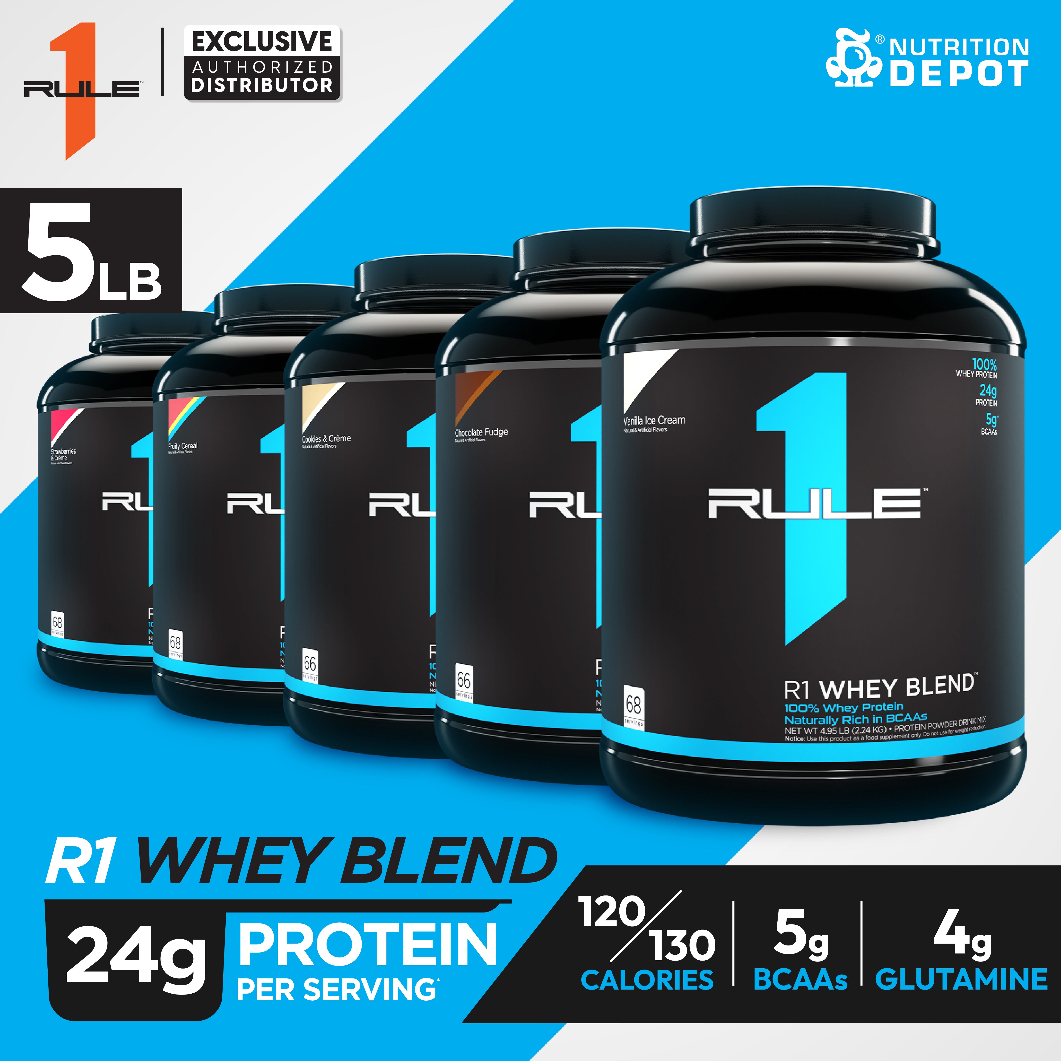 Rule1 Whey Blend 5lb - Vanilla Creme เวย์โปรตีนเสริมสร้างกล้ามเนื้อ