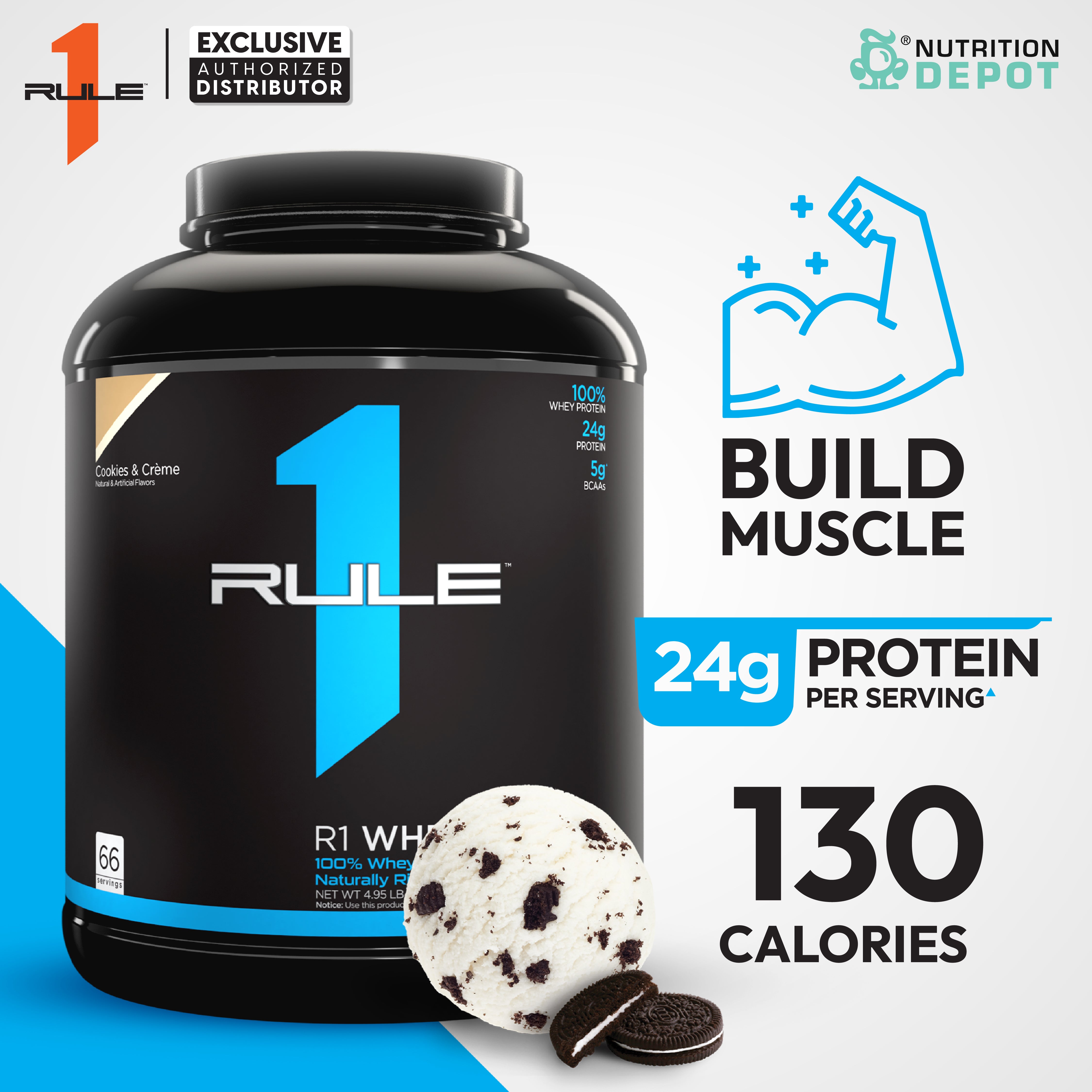 Rule1 Whey Blend 5lb - Cookies & Creme เวย์โปรตีนเสริมสร้างกล้ามเนื้อ