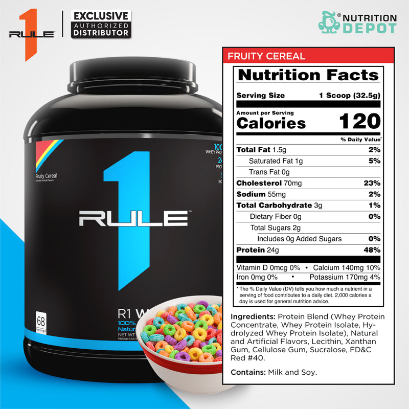 Rule1 Whey Blend 5lb - Fruity Cereal เวย์โปรตีนเสริมสร้างกล้ามเนื้อ