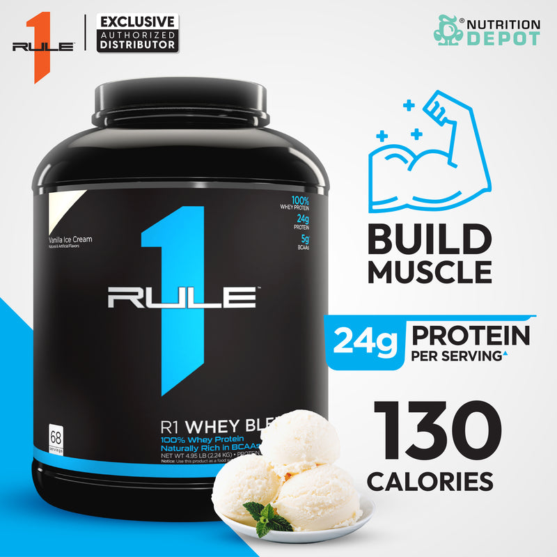 Rule1 Whey Blend 5lb - Vanilla Creme เวย์โปรตีนเสริมสร้างกล้ามเนื้อ