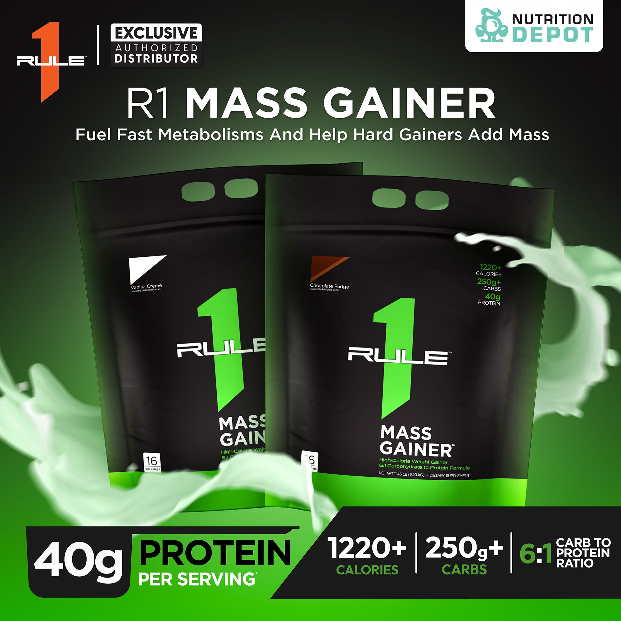 Rule1 Mass Gainer 11.43lb - Vanilla Crème เวย์โปรตีนเพิ่มน้ำหนัก