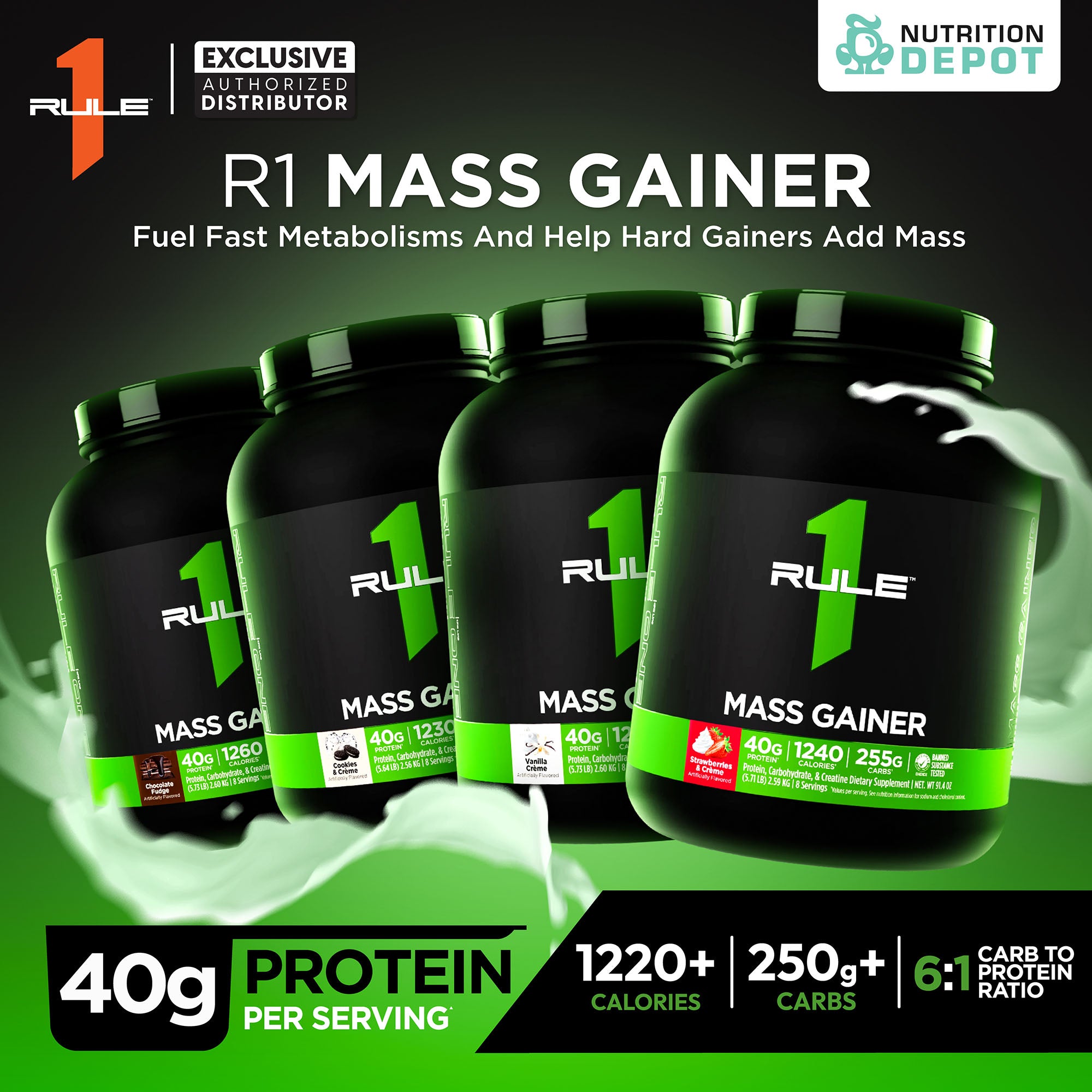 Rule1 Mass Gainer 5.73lb - Chocolate Fudge
