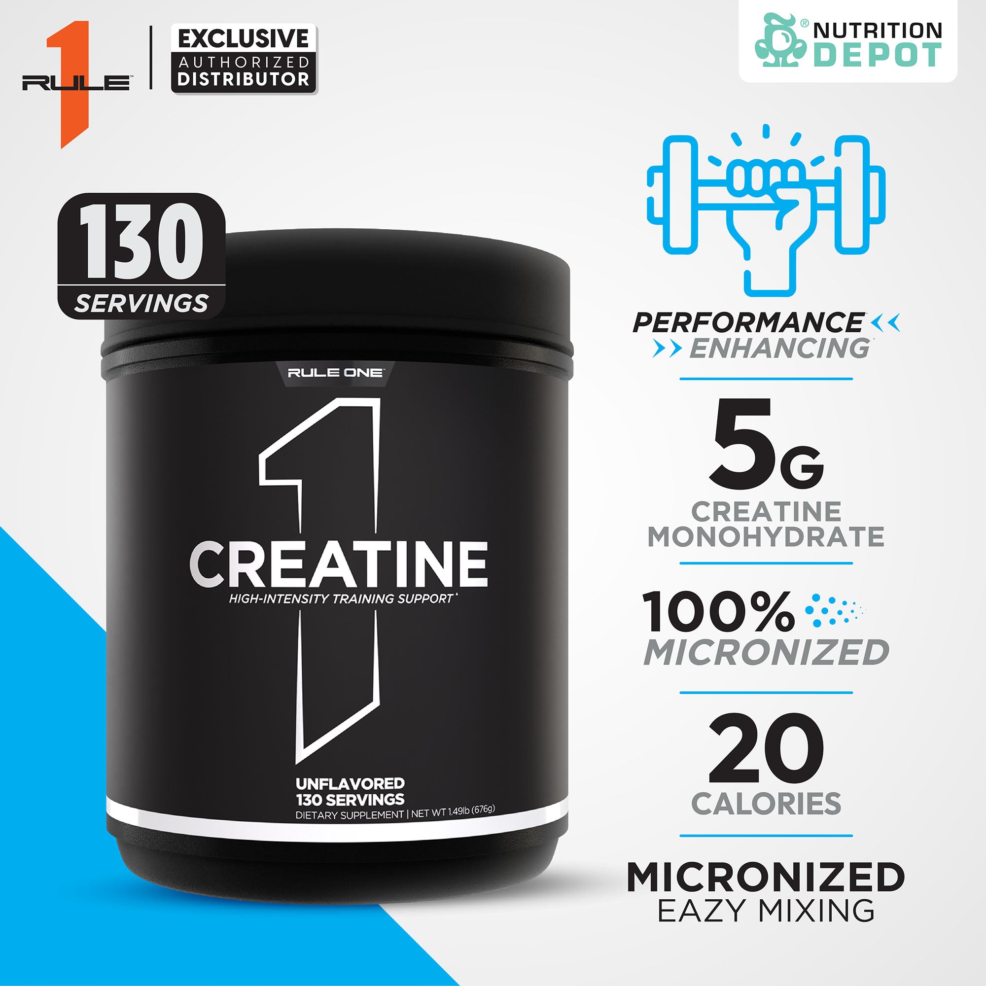 Rule1 Micronized Creatine 676G