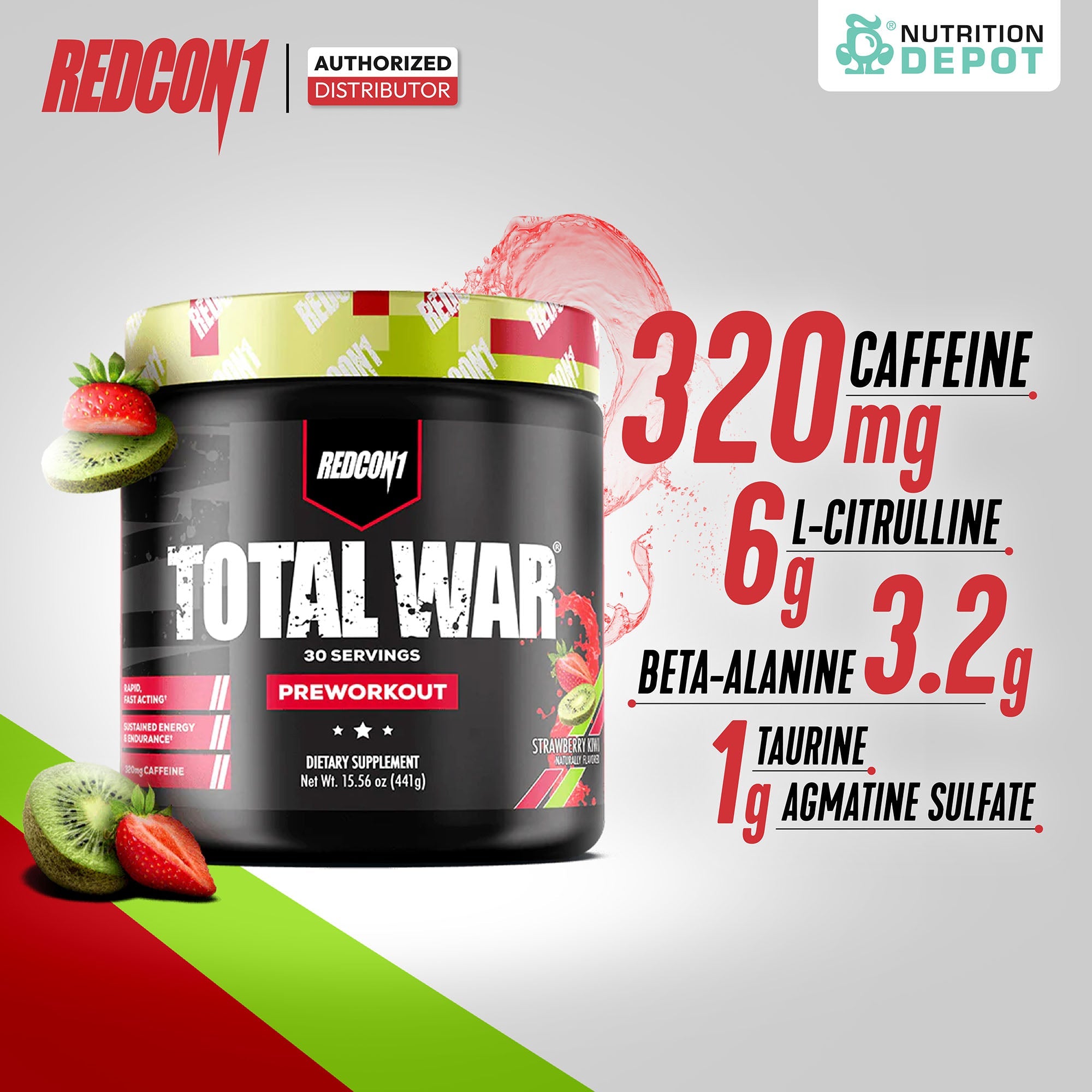 Redcon1 Total War - Strawberry Kiwi 30 Servings