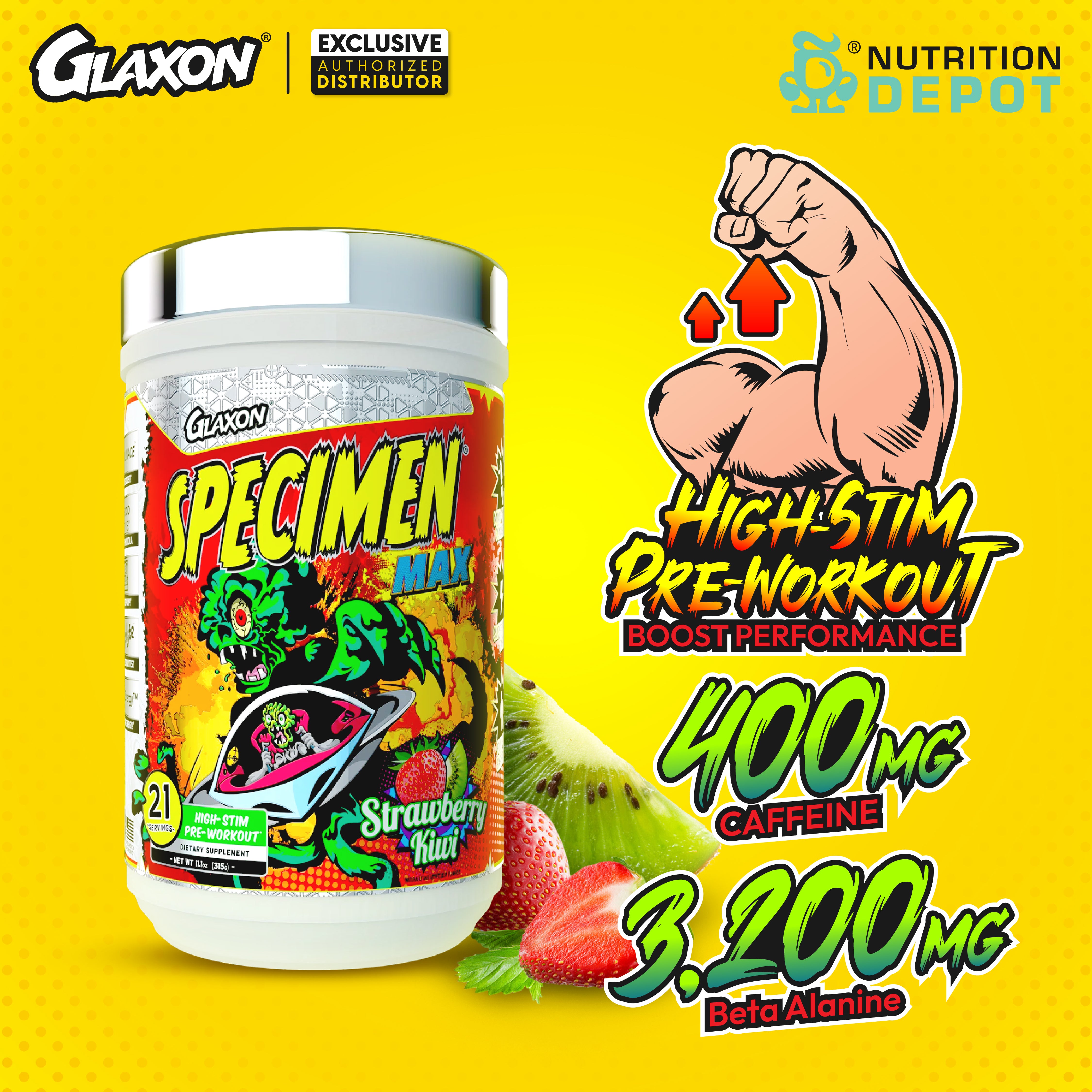 Glaxon Specimen Max 21 Servings - Strawberry Kiwi