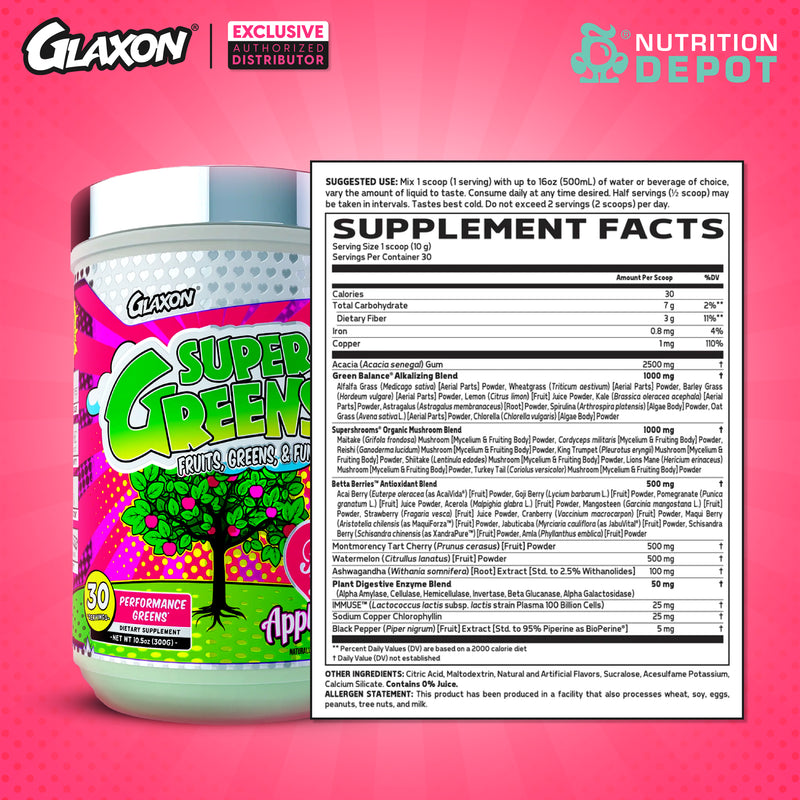 Glaxon Supergreens V3 30 Servings - Pink Lady Apple (ผักผลไม้รวมชนิดผง)