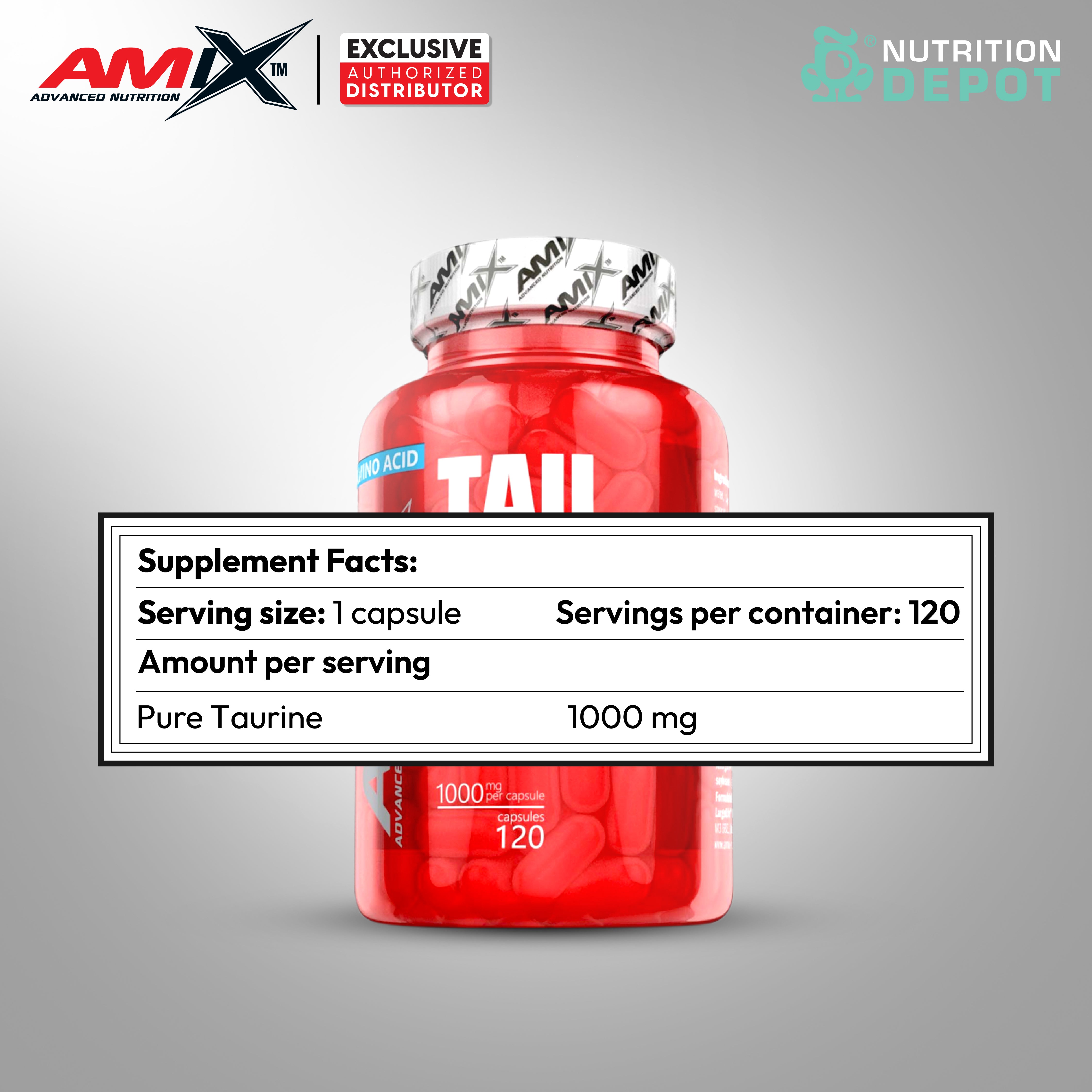 Amix Nutrition - Taurine Pure 120 Capsules