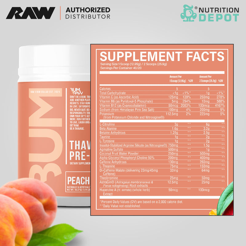 Raw Nutrition CBUM Thavage (Pre-Workout) - Peach Bum