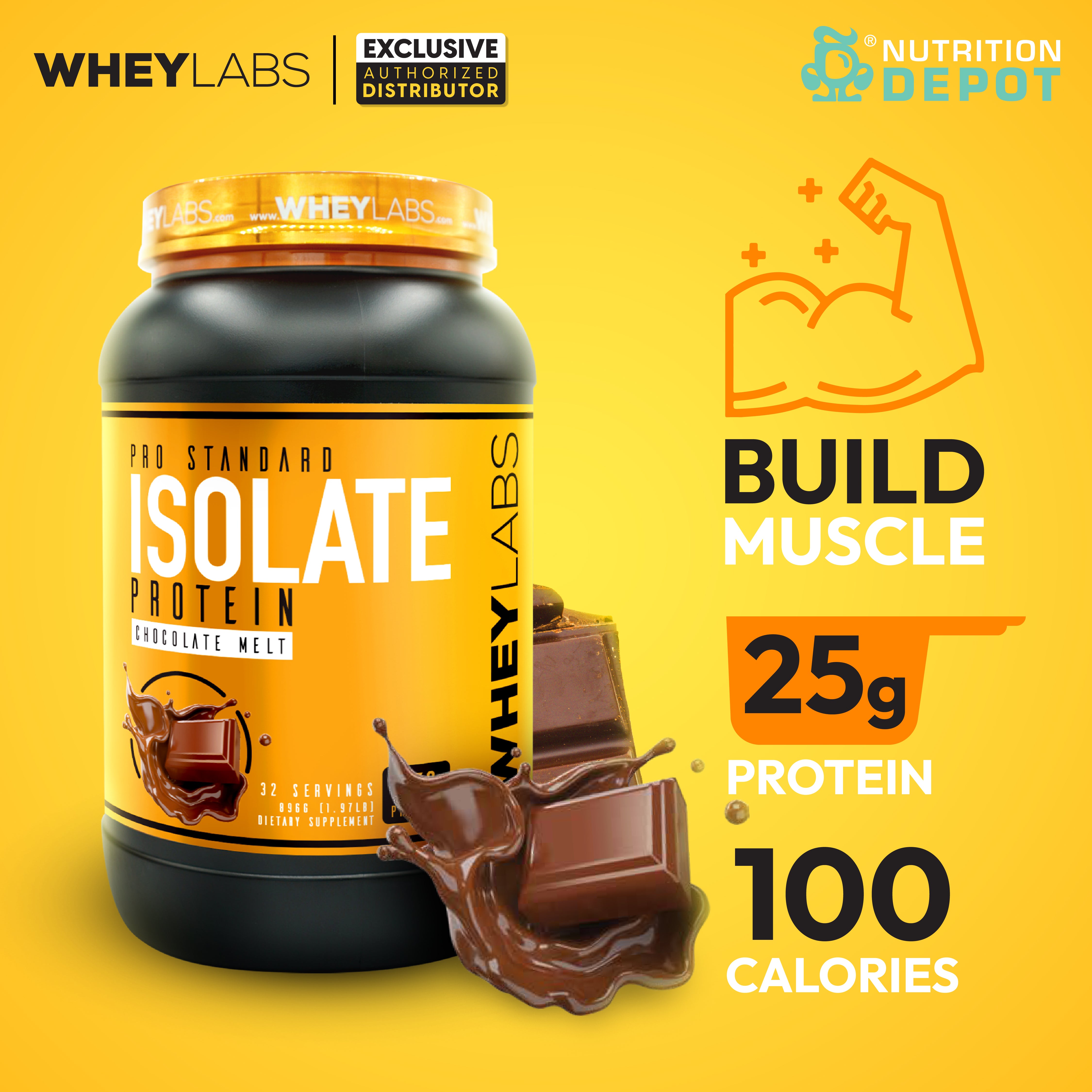 Whey Labs 100% Isolate Whey Protein 2lbs - Chocolate Melt เวย์โปรตีนเสริมสร้างกล้ามเนื้อ