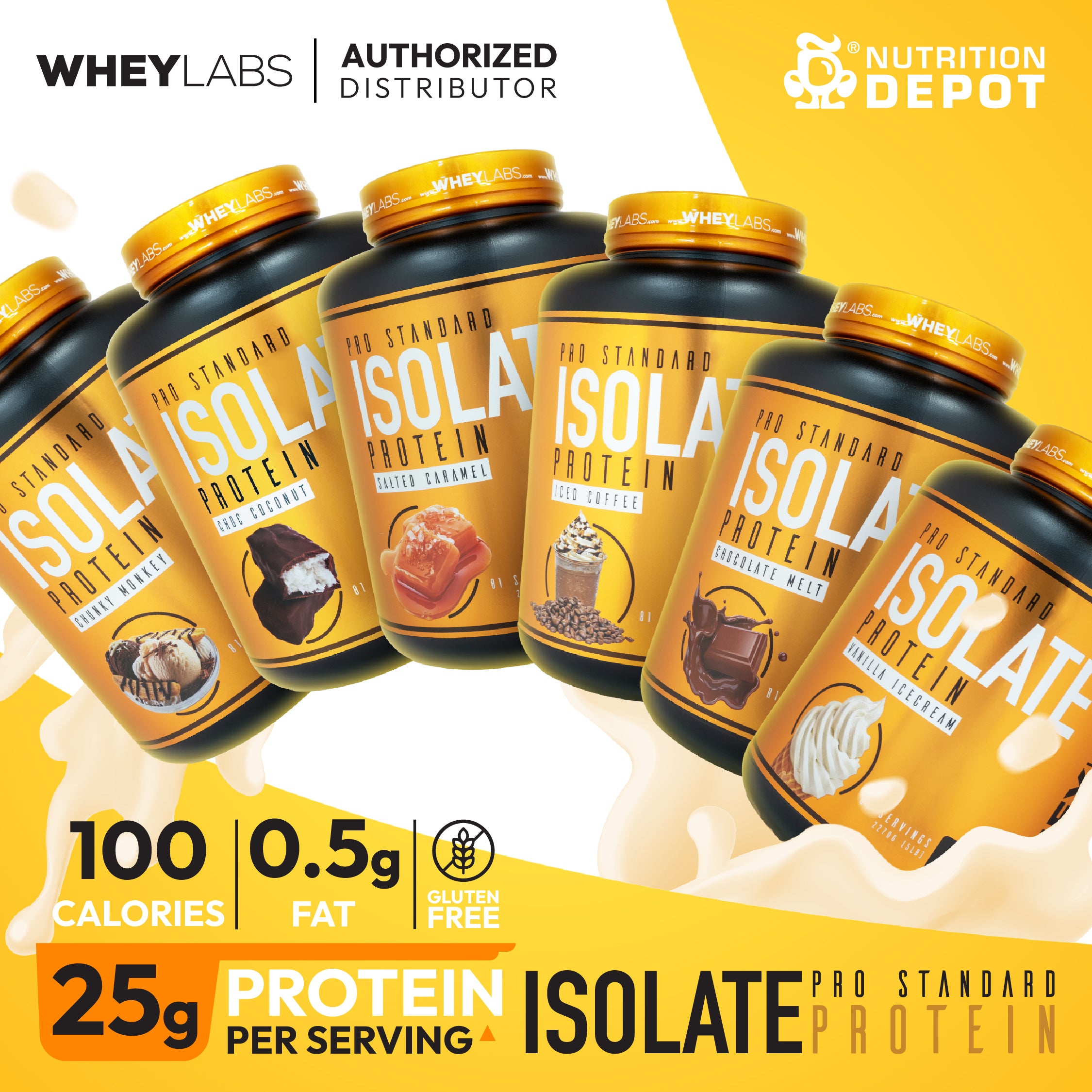 Whey Labs 100% Isolate Whey Protein 5 lbs - Salted Caramel เวย์โปรตีนไอโซเลตเสริมสร้างกล้ามเนื้อ