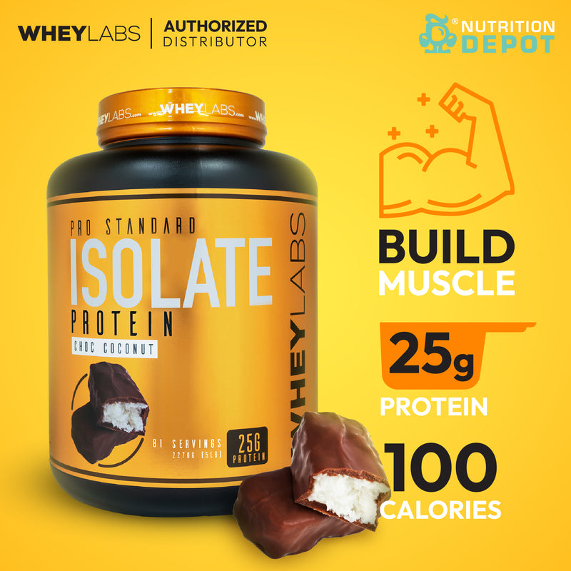 Whey Labs 100% Isolate Whey Protein 5lbs- Choc Coconut เวย์โปรตีนไอโซเลตเสริมสร้างกล้ามเนื้อ