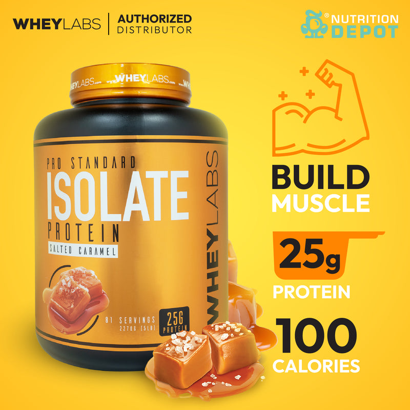 Whey Labs 100% Isolate Whey Protein 5 lbs - Salted Caramel เวย์โปรตีนไอโซเลตเสริมสร้างกล้ามเนื้อ