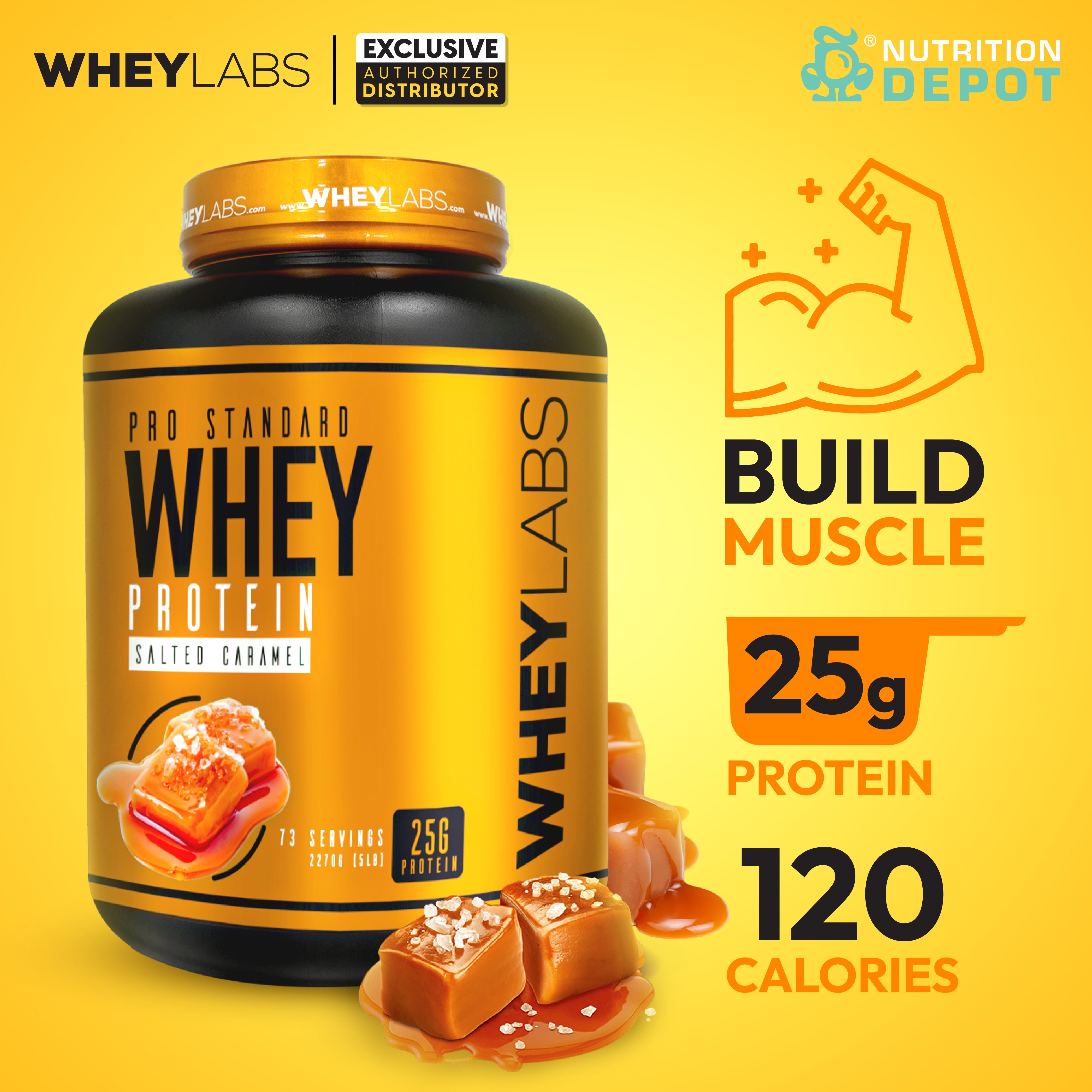 Whey Labs 100% Whey Protein 5lbs - Salted Caramel เวย์โปรตีนเสริมสร้างกล้ามเนื้อ