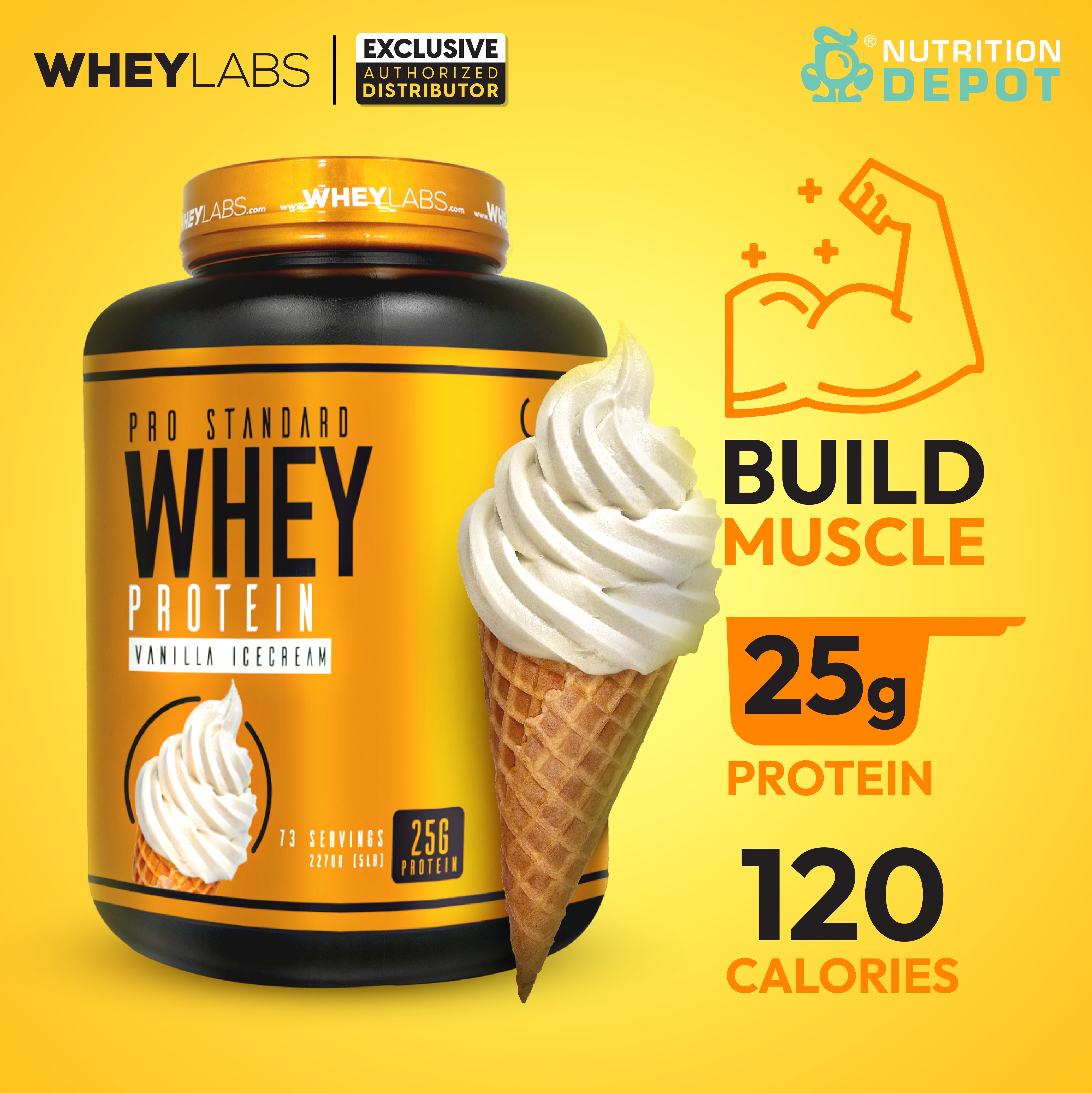 Whey Labs 100% Whey Protein 5 lbs - Vanilla Ice Cream เวย์โปรตีนเสริมสร้างกล้ามเนื้อ