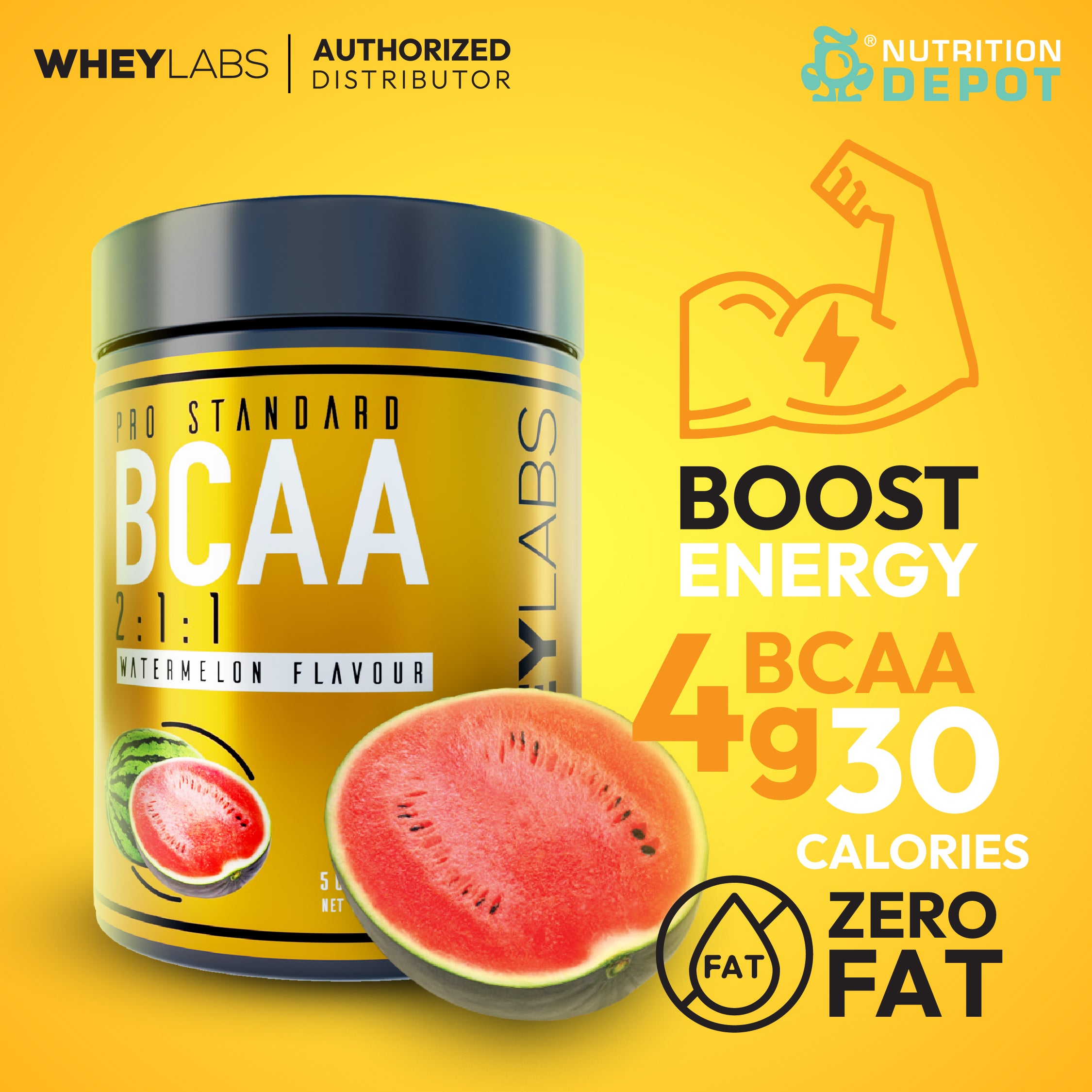 Whey Labs BCAA + Electrolytes - Watermelon 50 Servings กรดอะมิโนป้องกันการสลายตัวของกล้ามเนื้อ