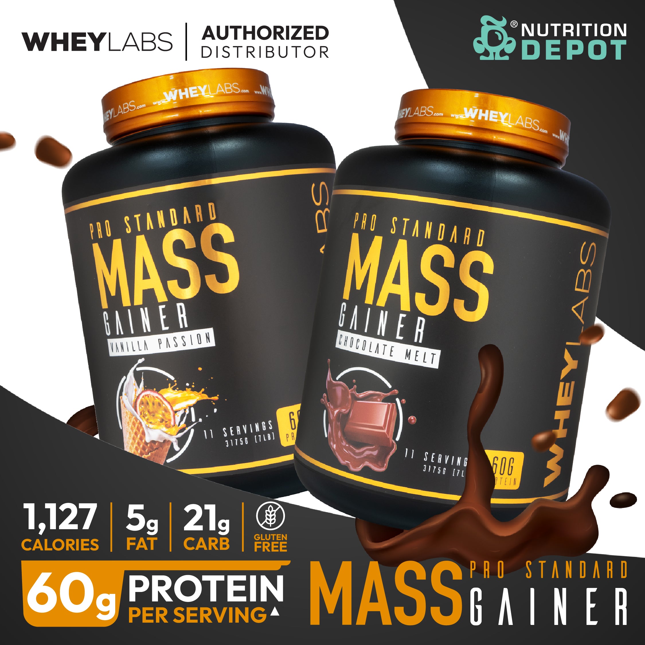 Whey Labs Mass Gainer 7lbs - Chocolate Melt เวย์โปรตีนเพิ่มน้ำหนัก