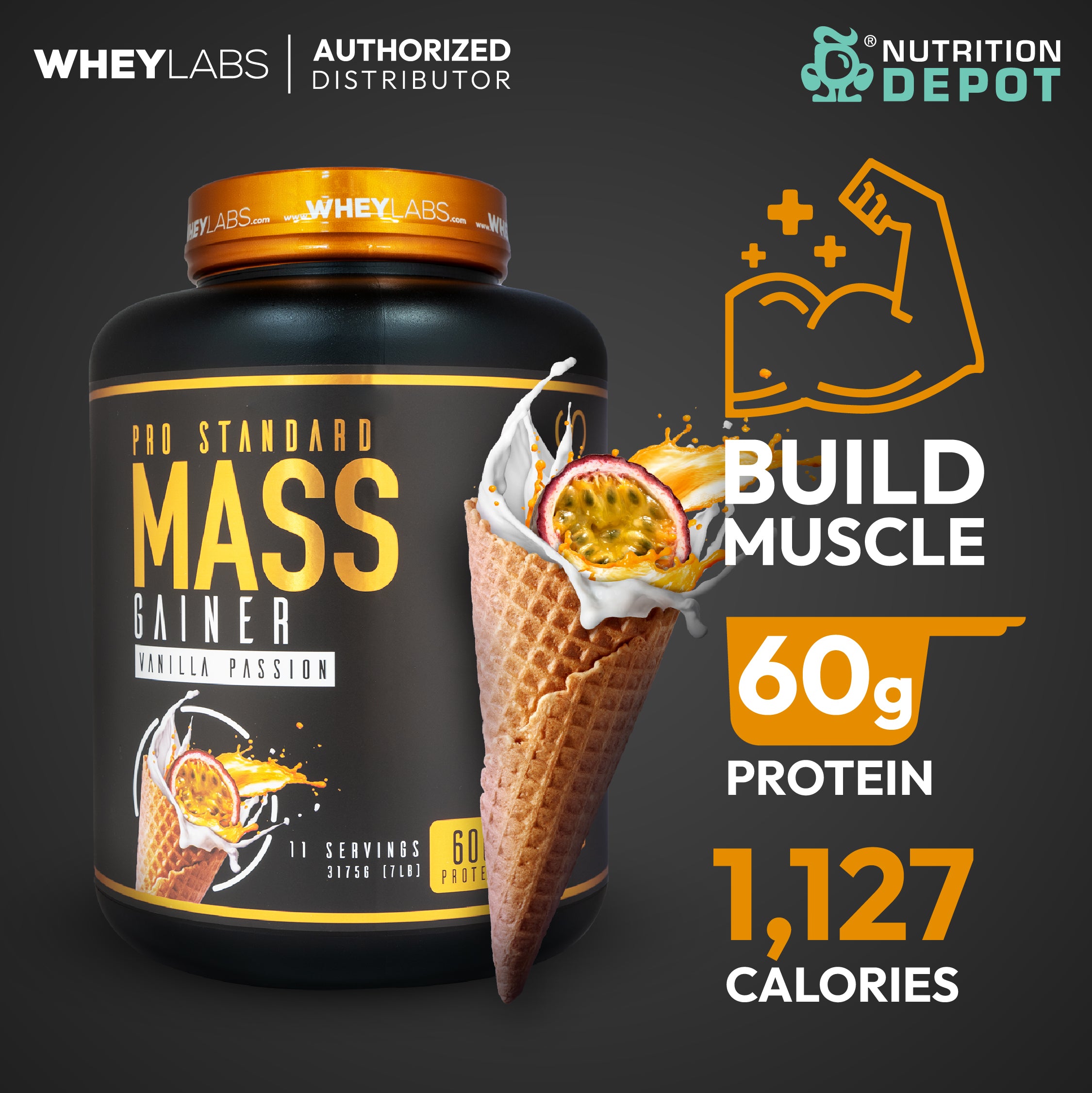 Whey Labs Mass Gainer 7lbs - Vanilla Passion เวย์โปรตีนเพิ่มน้ำหนัก