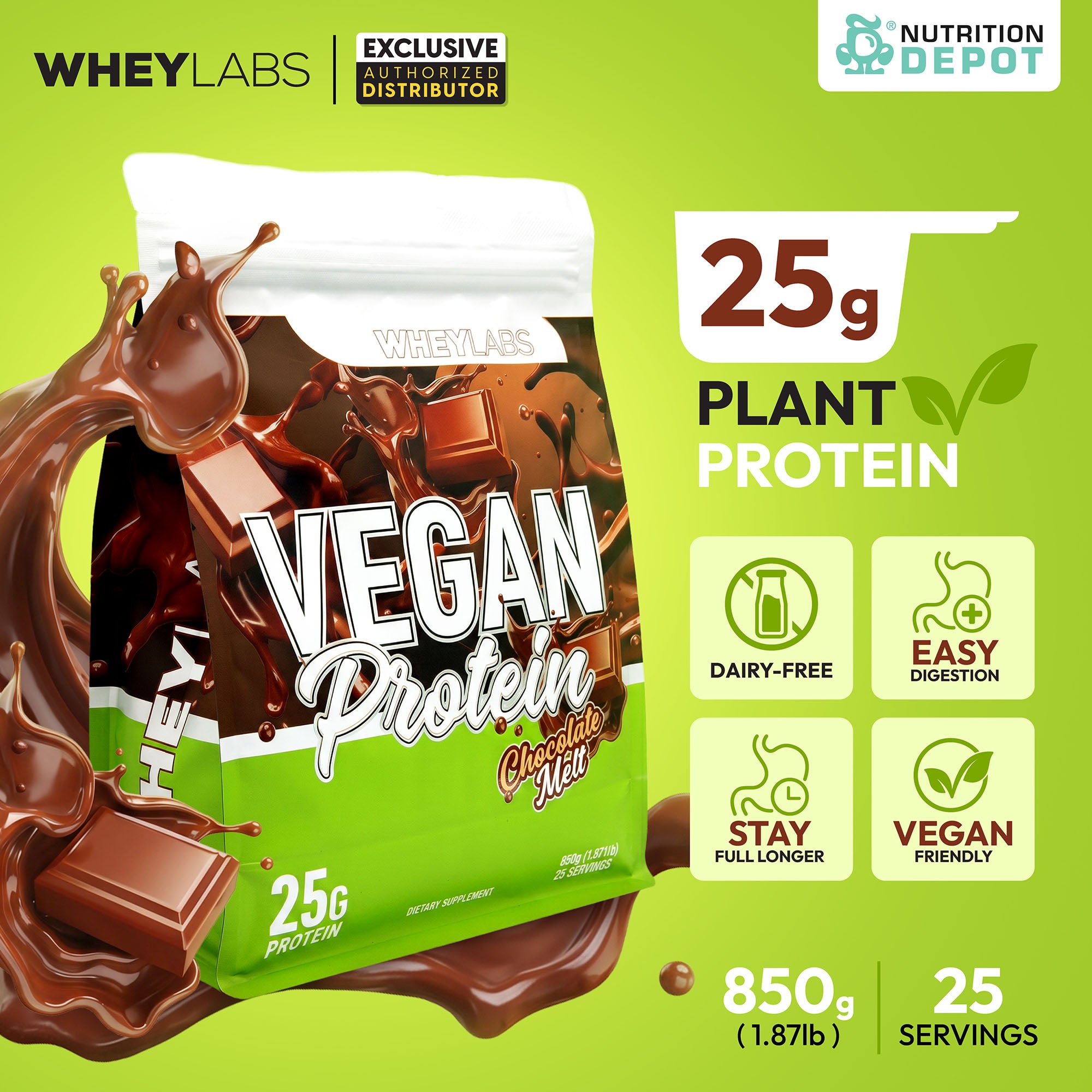 Whey Labs Vegan Protein - Chocolate Melt 850 g