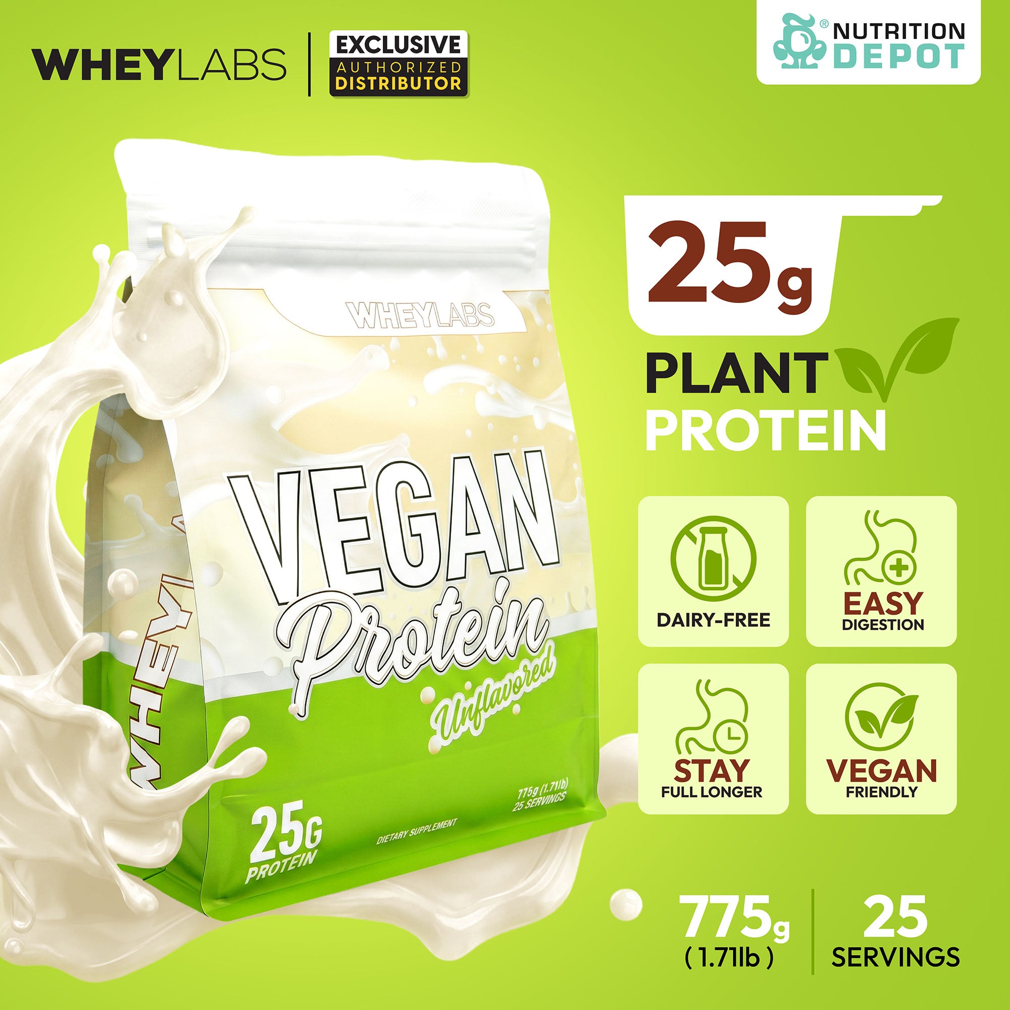 Whey Labs Vegan Protein - Unflavored 775 g