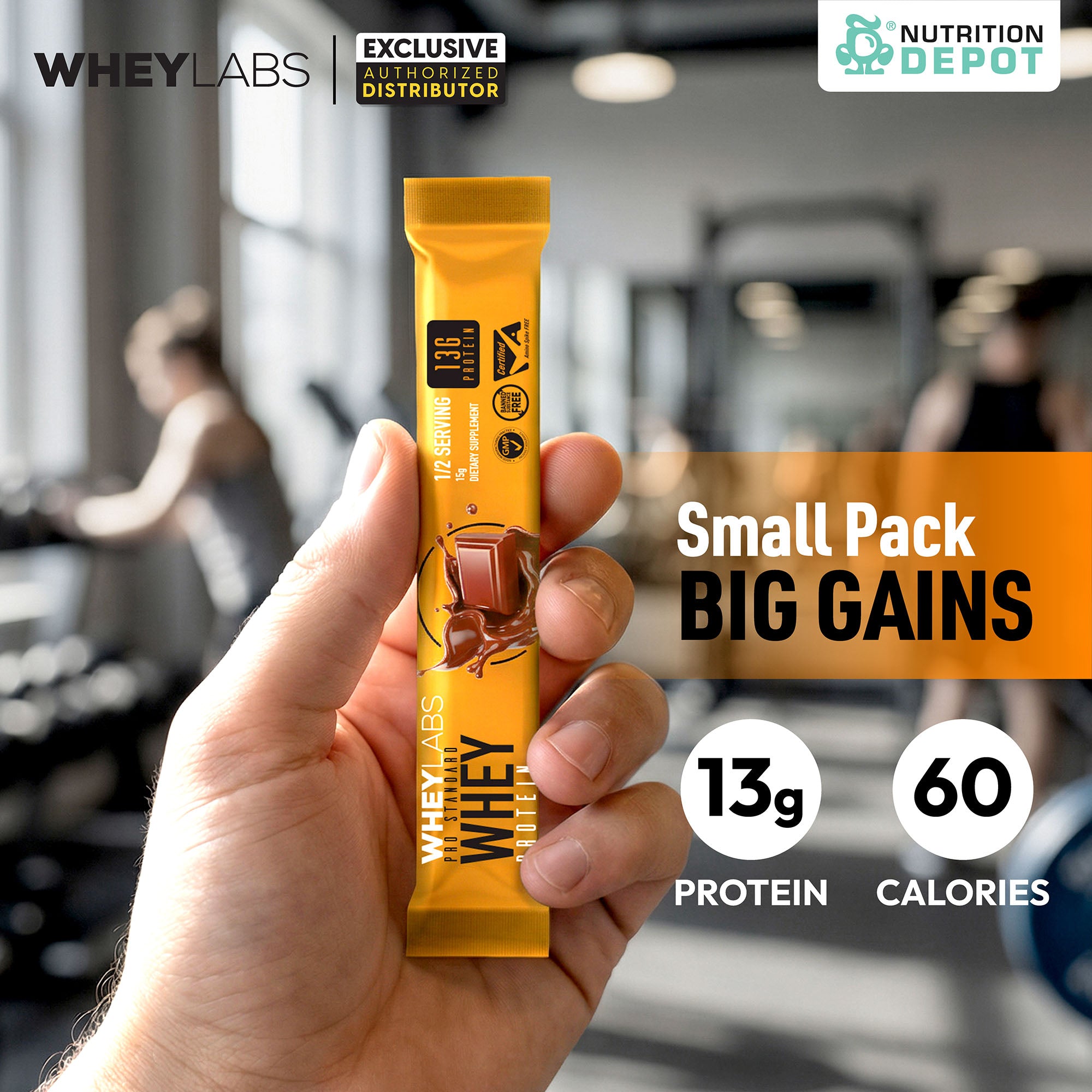 Whey Labs 100% Whey Protein 1/2 Servings  ( 5 Sachets ) - เวย์โปรตีนเสริมสร้างกล้ามเนื้อ