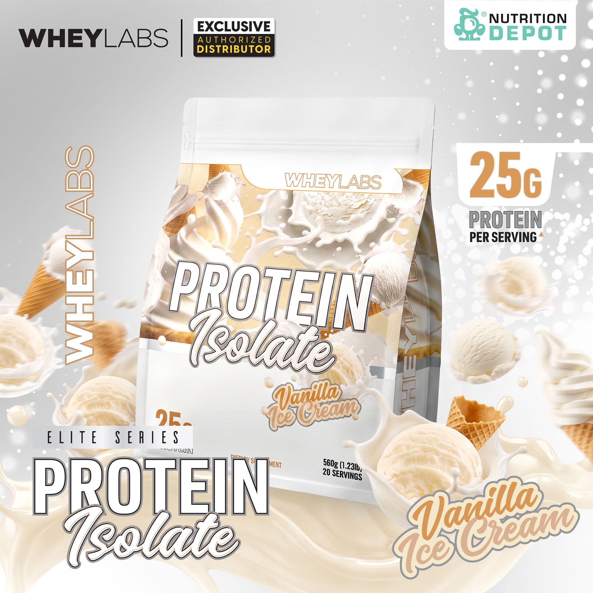 Whey Labs Elite Series Isolate Protein - Vanilla Ice Cream 1.23 lb