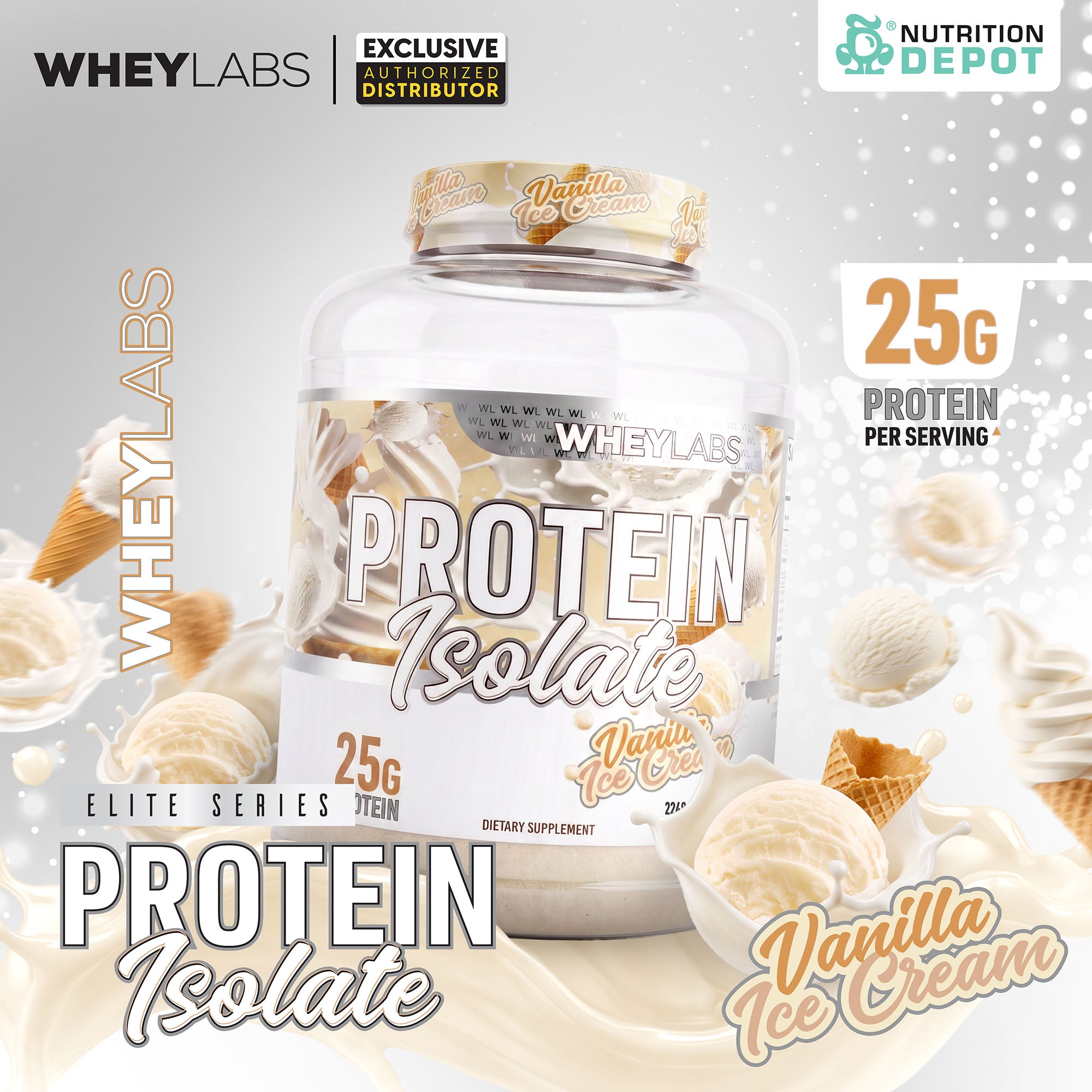 Whey Labs Elite Series Isolate Protein - Vanilla Ice Cream 5 lb