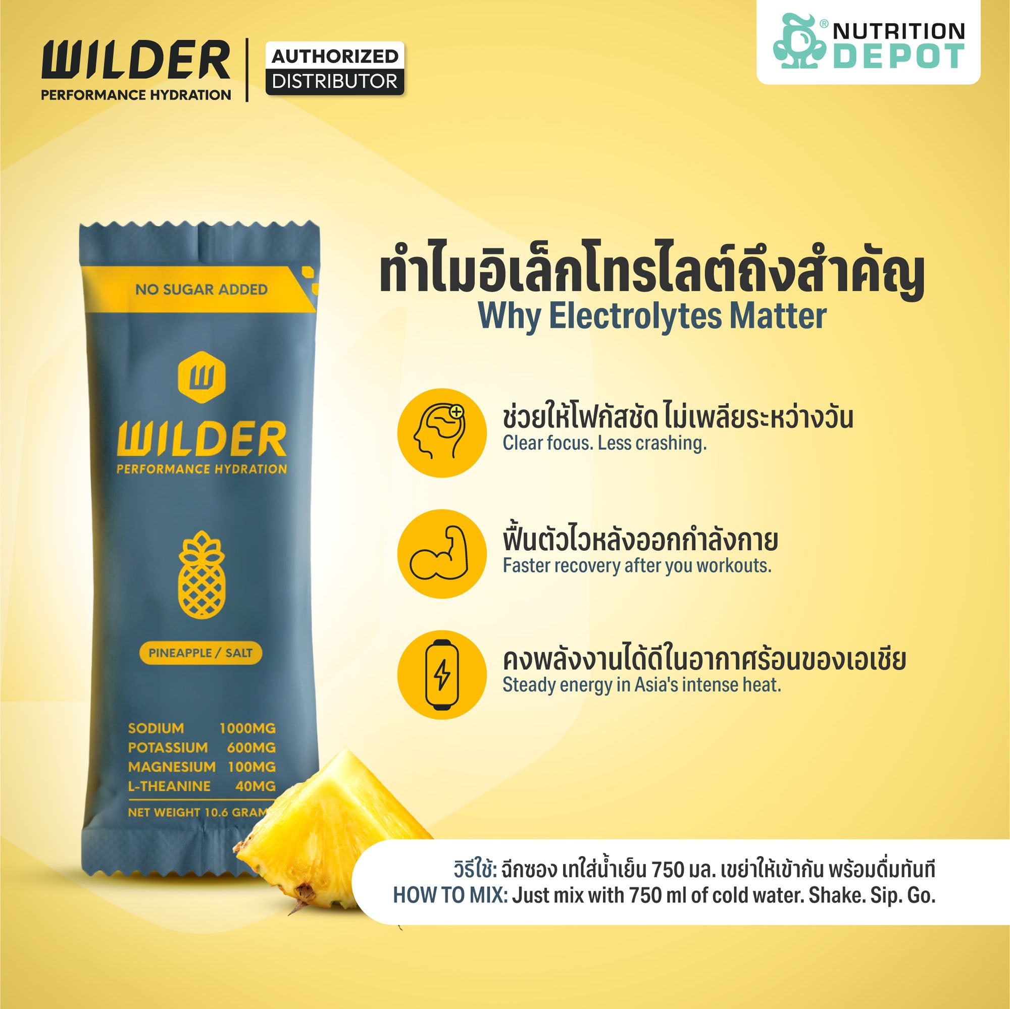 Wilder Performance Hydration - Pineapple & Salt 6 Sachet