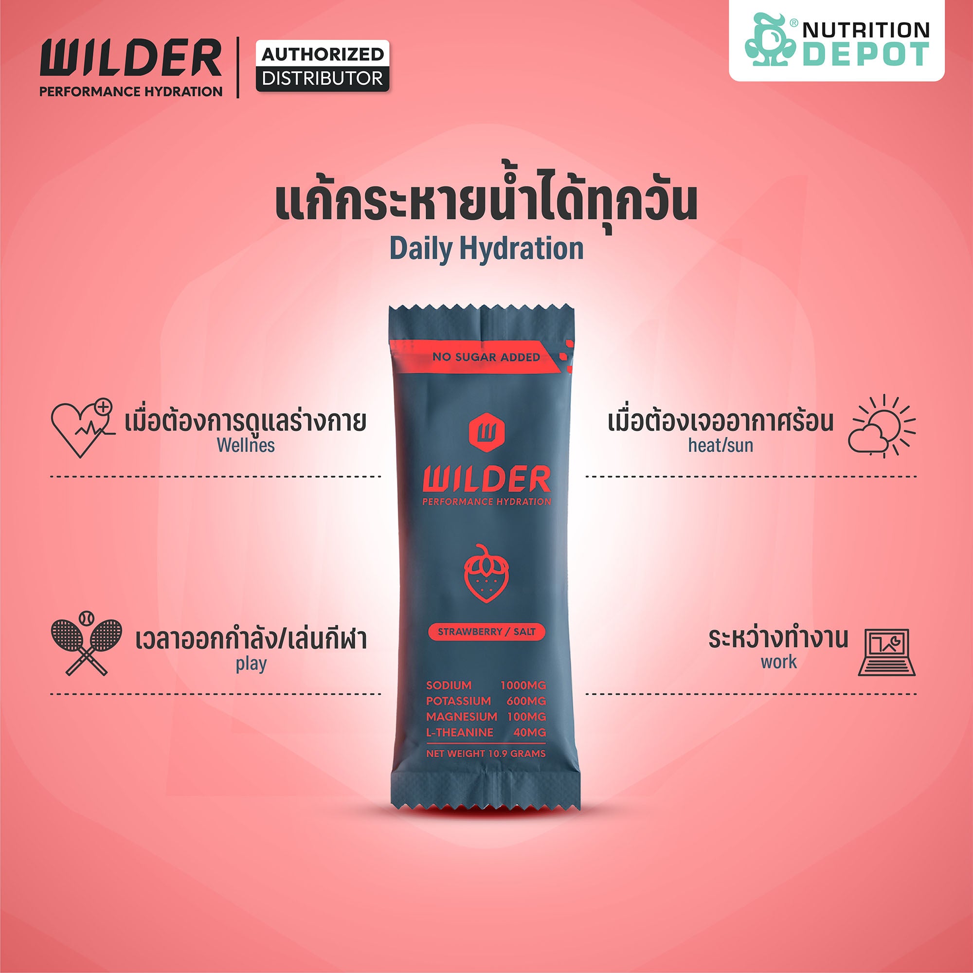Wilder Performance Hydration - Strawberry & Salt 6 Sachet