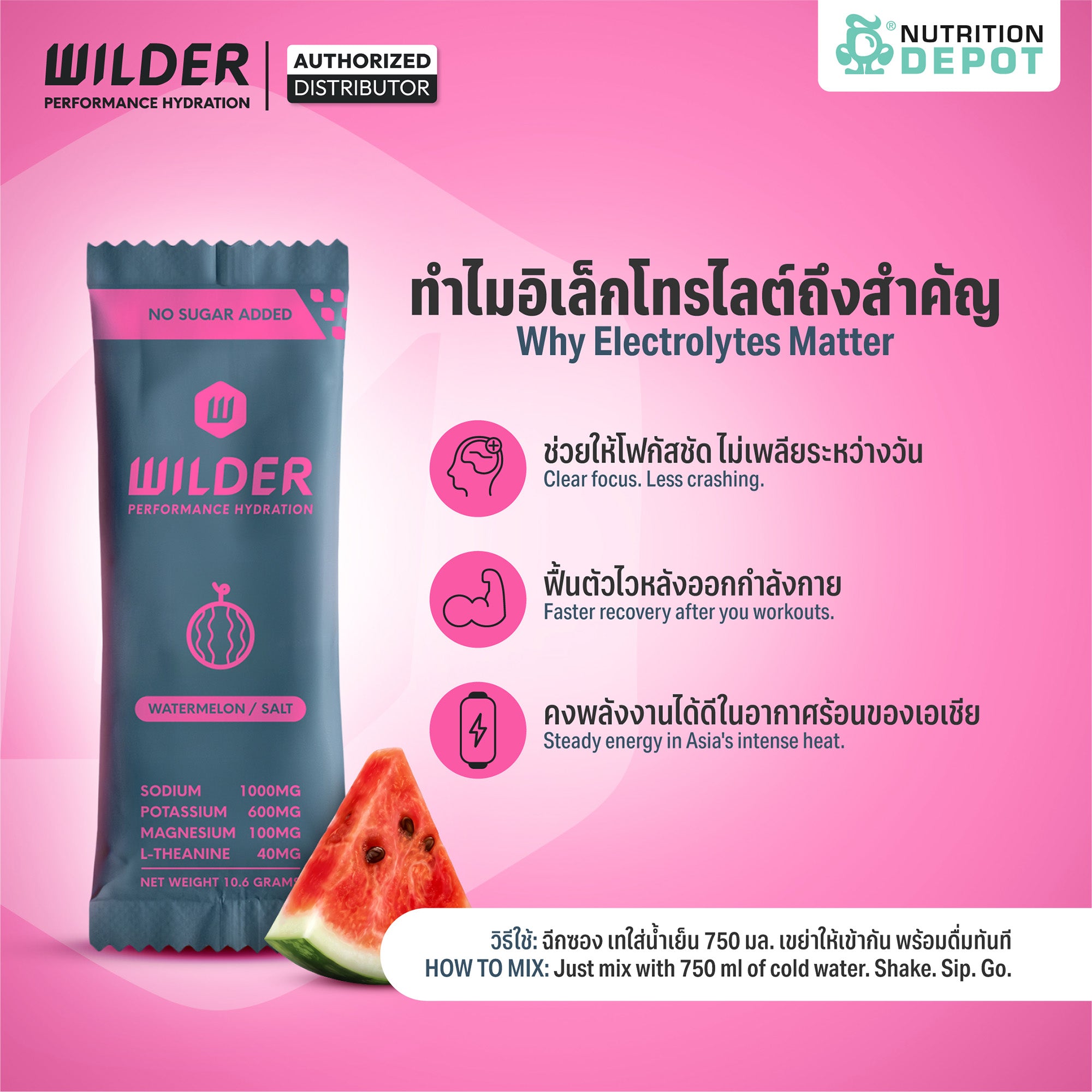 Wilder Performance Hydration - Watermelon  6 Sachet