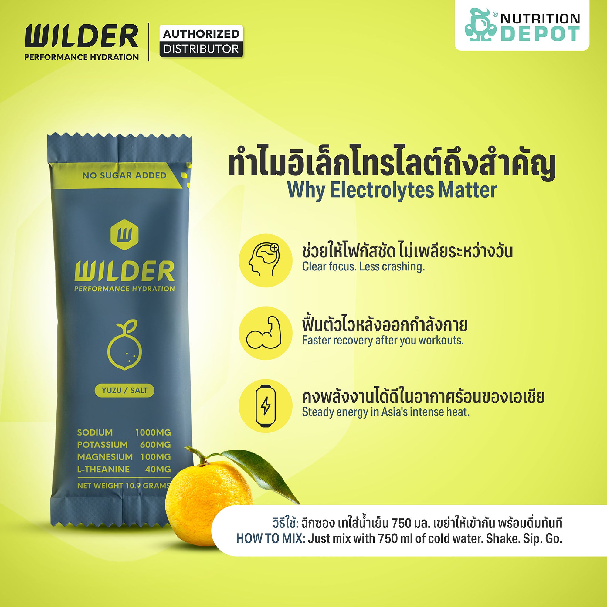 Wilder Performance Hydration - Yuzu & Salt 6 Sachet