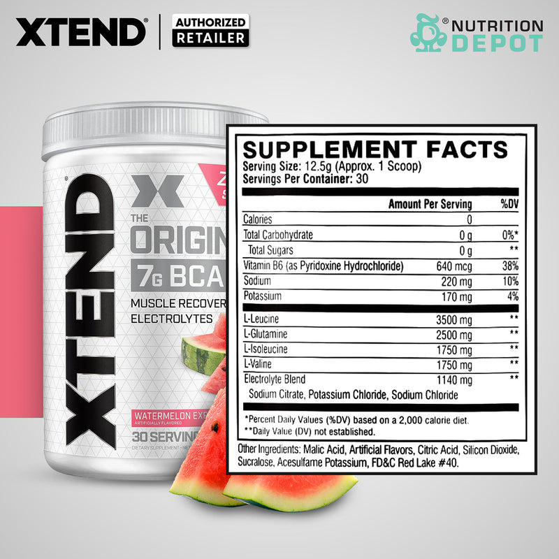 Scivation Xtend BCAA + Electrolytes - Watermelon Explosion 30srv กรดอะมิโนป้องกันกล้ามเนื้อสลายตัว