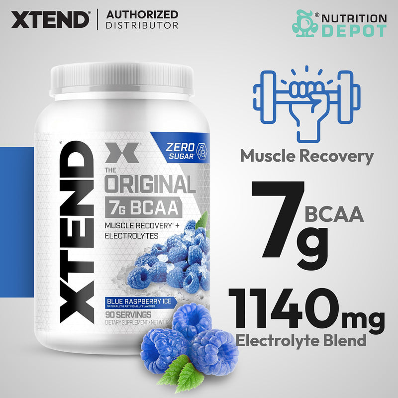 Scivation Xtend BCAA + Electrolytes - Blue Raspberry 90srv กรดอะมิโนป้องกันกล้ามเนื้อสลายตัว