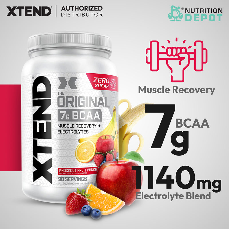 Scivation Xtend BCAA + Electrolytes - Knockout Fruit Punch 90srv กรดอะมิโนป้องกันกล้ามเนื้อสลายตัว
