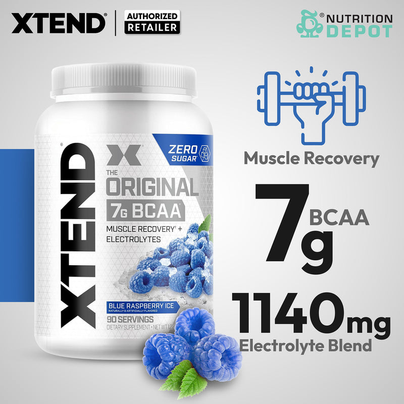 Scivation Xtend BCAA + Electrolytes - Blue Raspberry 90srv กรดอะมิโนป้องกันกล้ามเนื้อสลายตัว