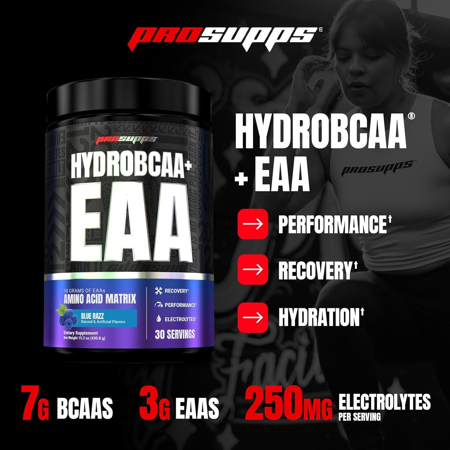 Prosupps Hydro BCAA + Essentials - Blue Raspberry 30 Servings