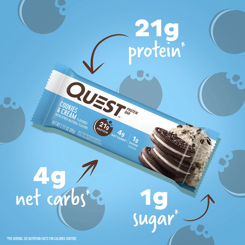 Quest Protein Bar - Cookies & Cream 1 Box (12 Bars)