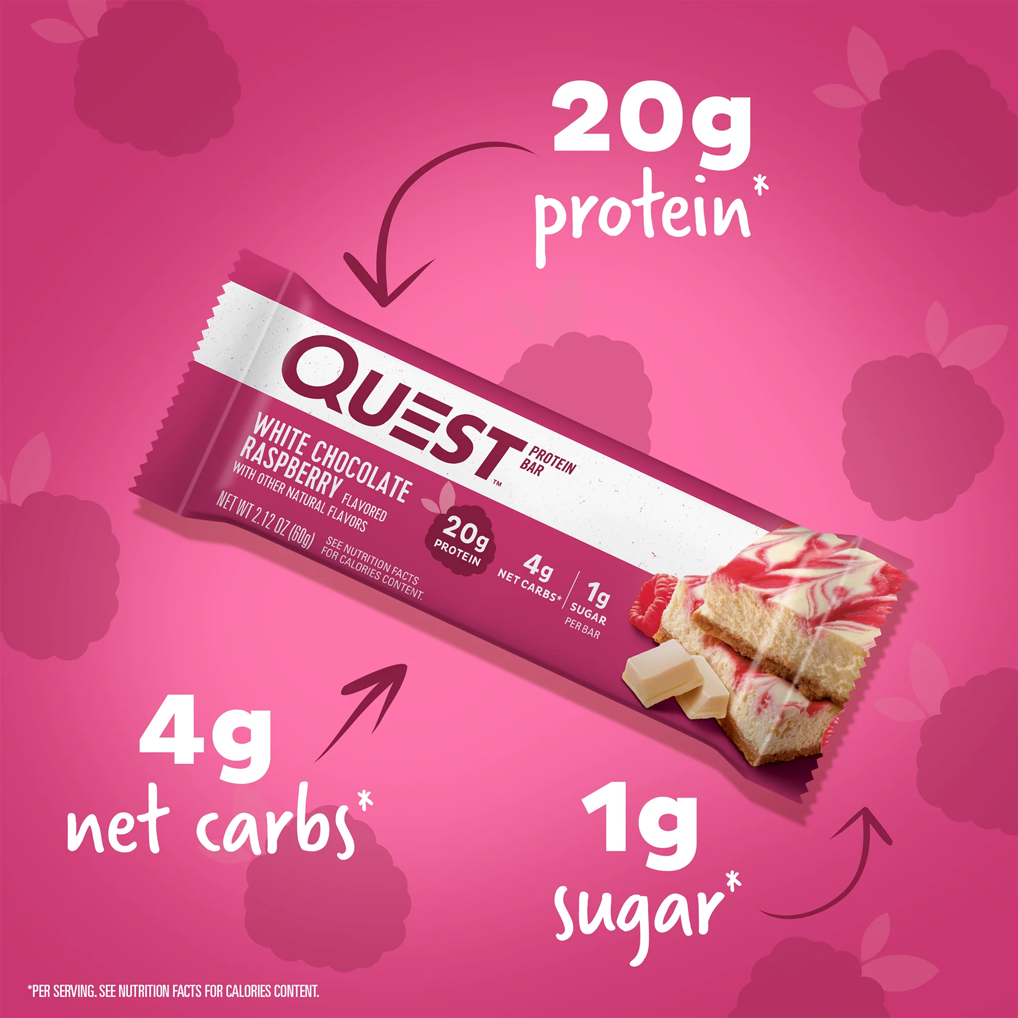 Quest Protein Bar - White Chocolate Raspberry 3 Bars