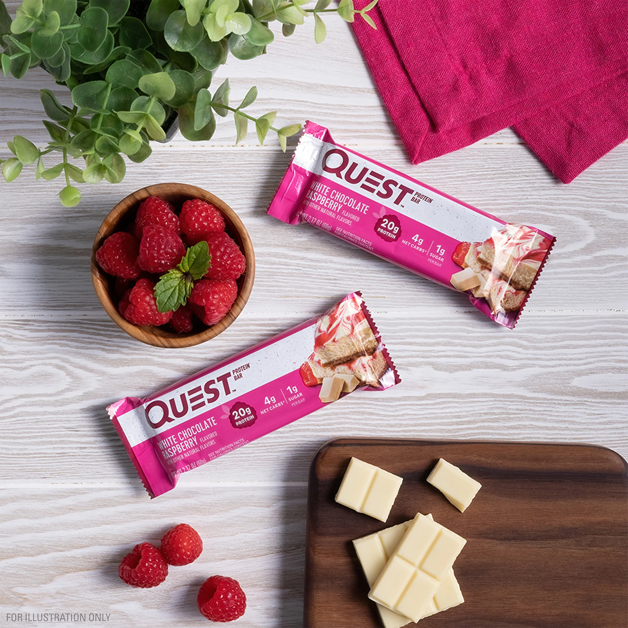 Quest Protein Bar - White Chocolate Raspberry 3 Bars