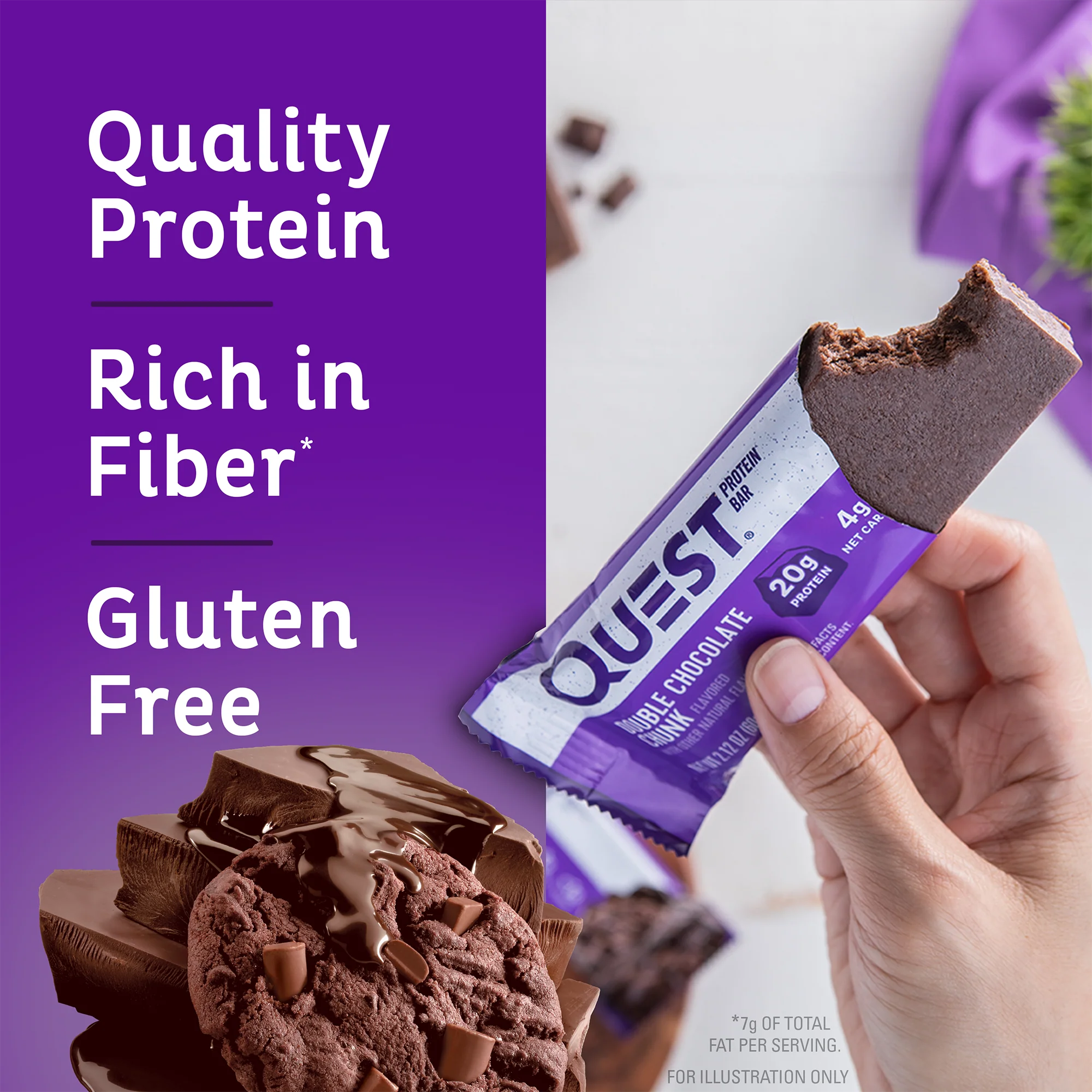 Quest Protein Bar - Double Chocolate Chunk 1 Box (12 Bars)