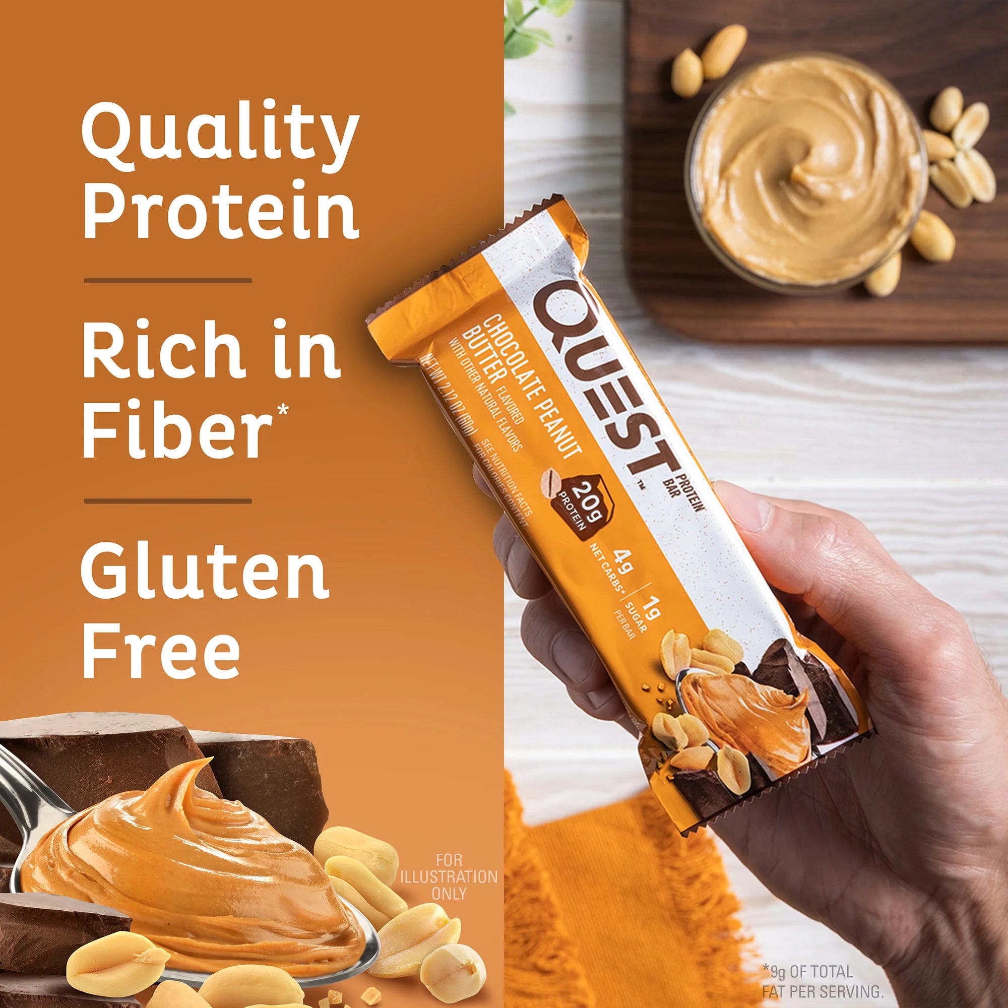 Quest Protein Bar - Chocolate Peanut Butter 1 Box (12 Bars)