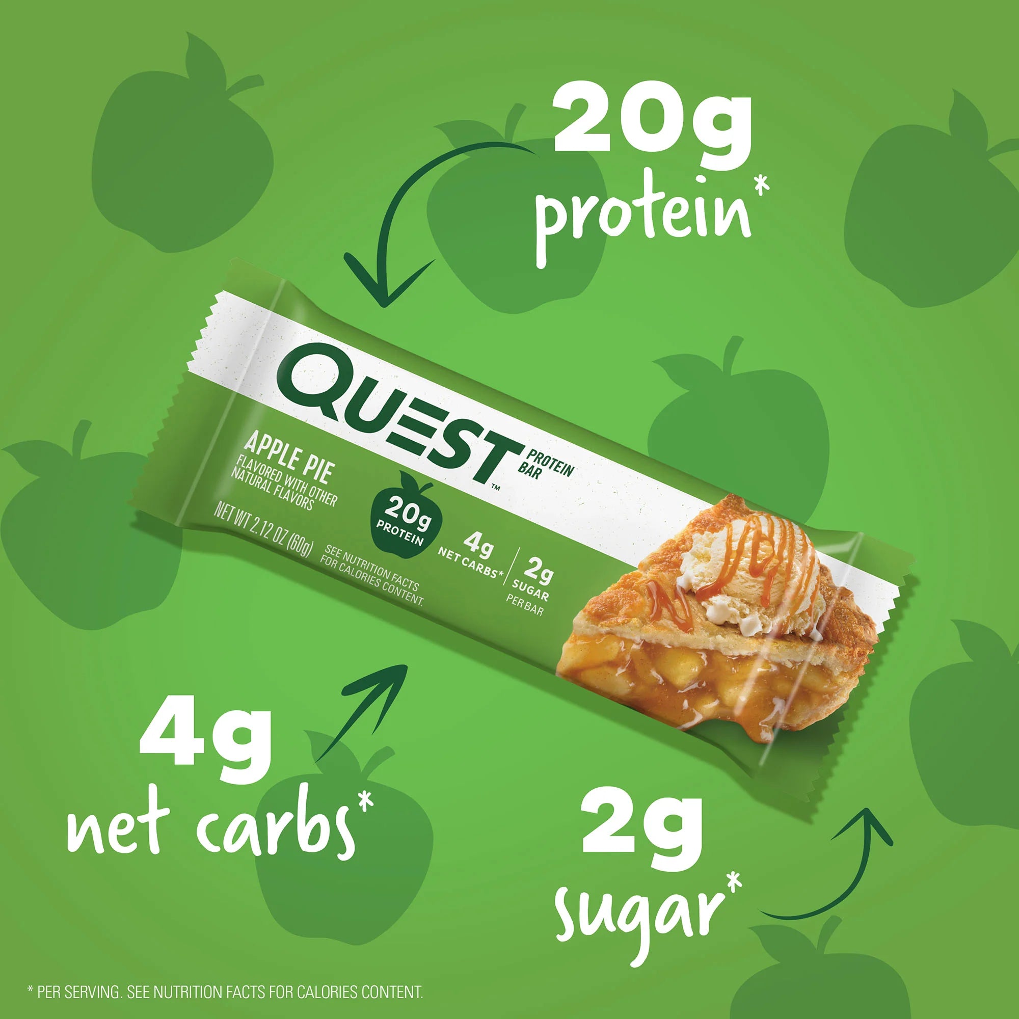 โปรตีนบาร์ Quest Protein Bar - Apple Pie 1 Box (12 Bars)