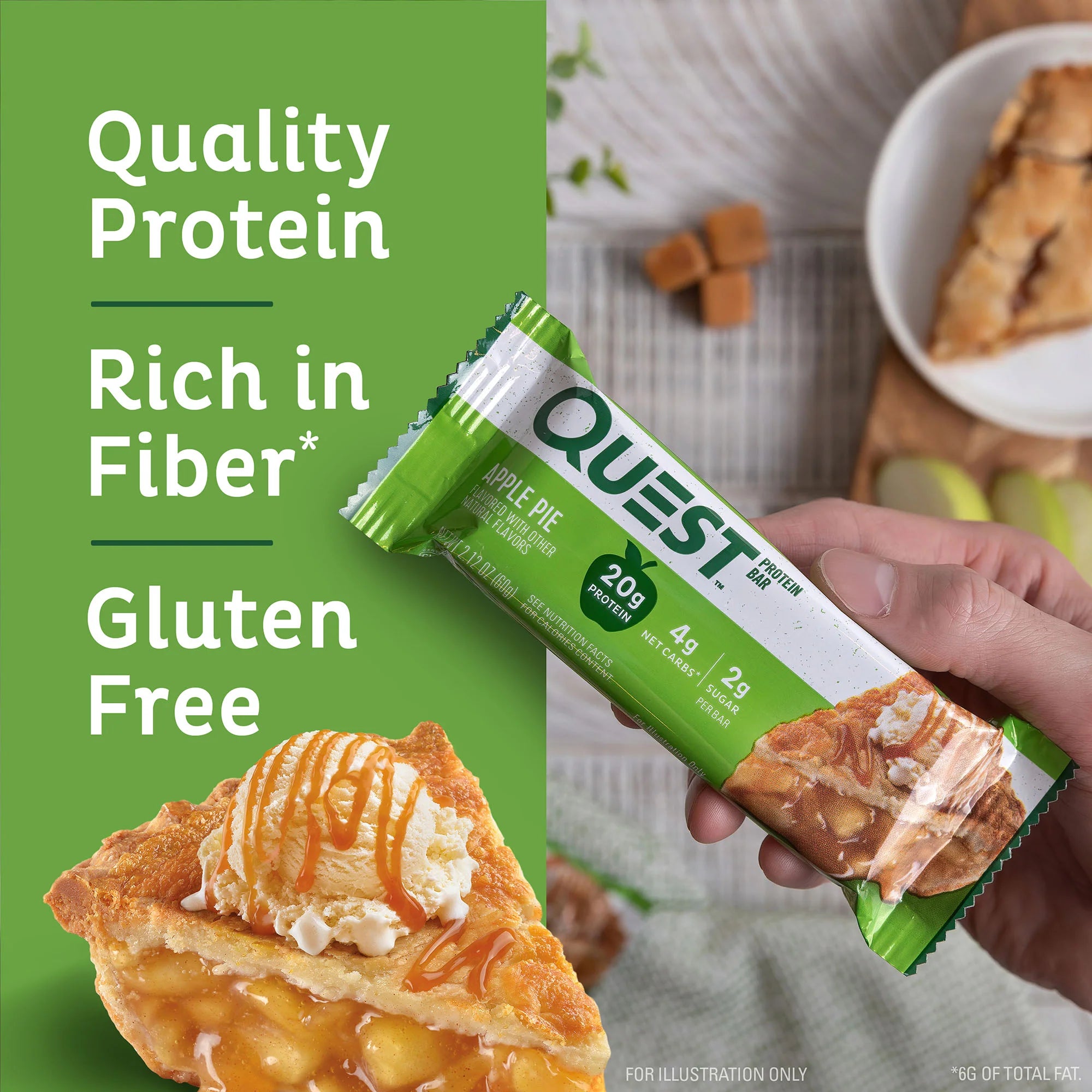 โปรตีนบาร์ Quest Protein Bar - Apple Pie 1 Box (12 Bars)