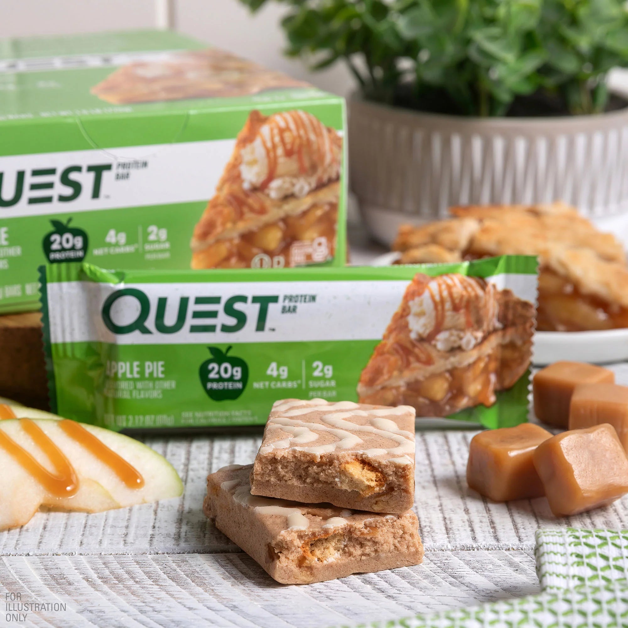 โปรตีนบาร์ Quest Protein Bar - Apple Pie 1 Box (12 Bars)