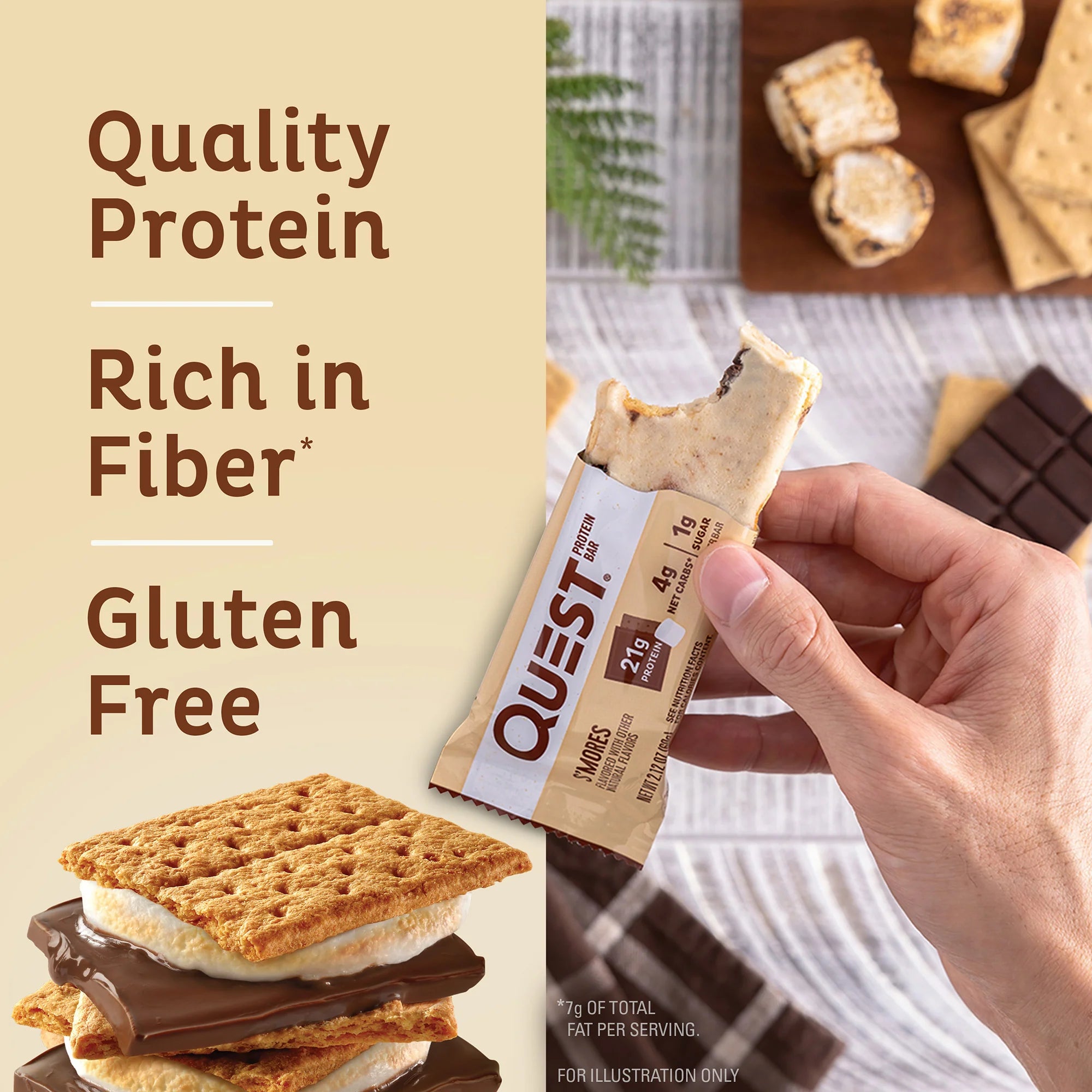 Quest Protein Bar - S'mores 1 Box (12 Bars)