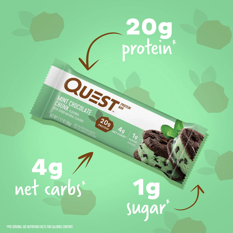 Quest Protein Bar - Mint Chocolate Chunk 1 Box (12 Bars)