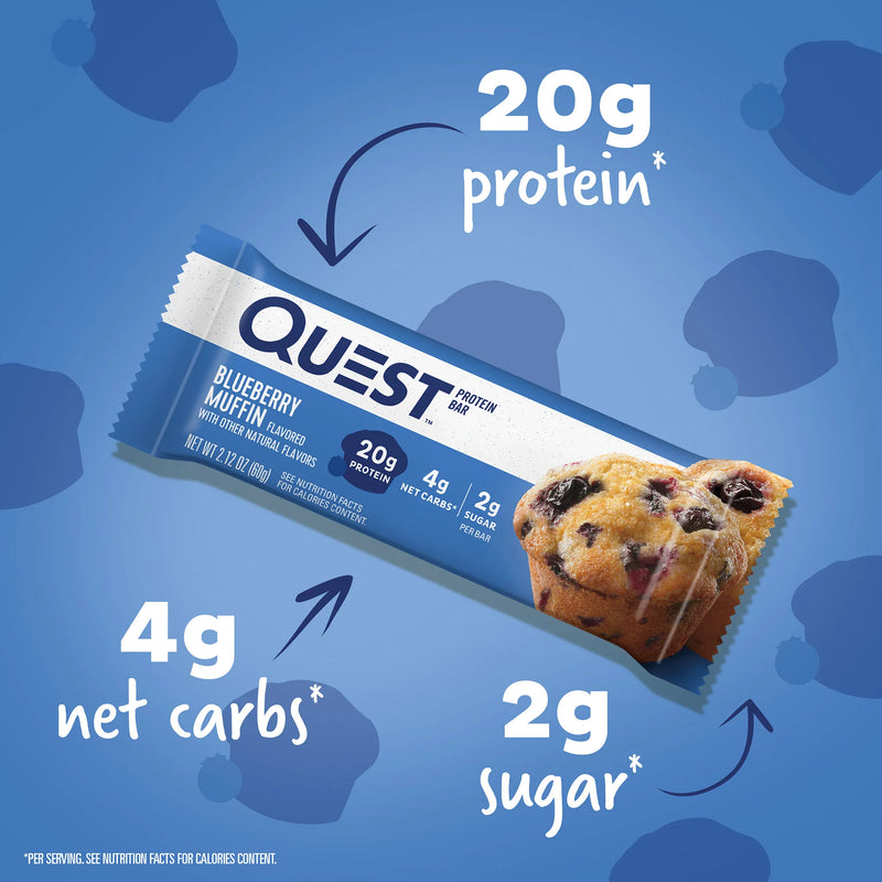 Quest Protein Bar - Blueberry Muffin 1 Box (12 Bars)