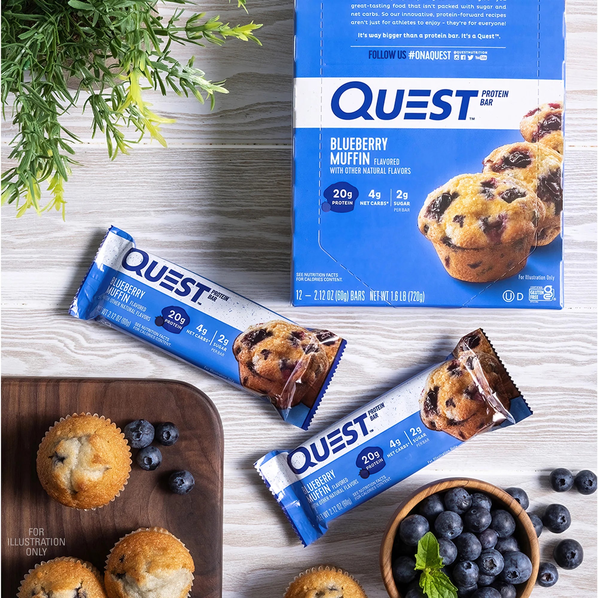 Quest Protein Bar - Blueberry Muffin 1 Box (12 Bars)