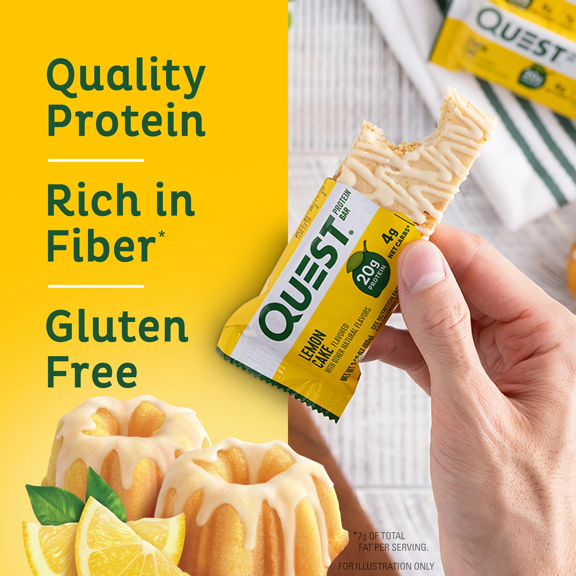 Quest Protein Bar - Lemon Cake 1 Box (12 Bars)