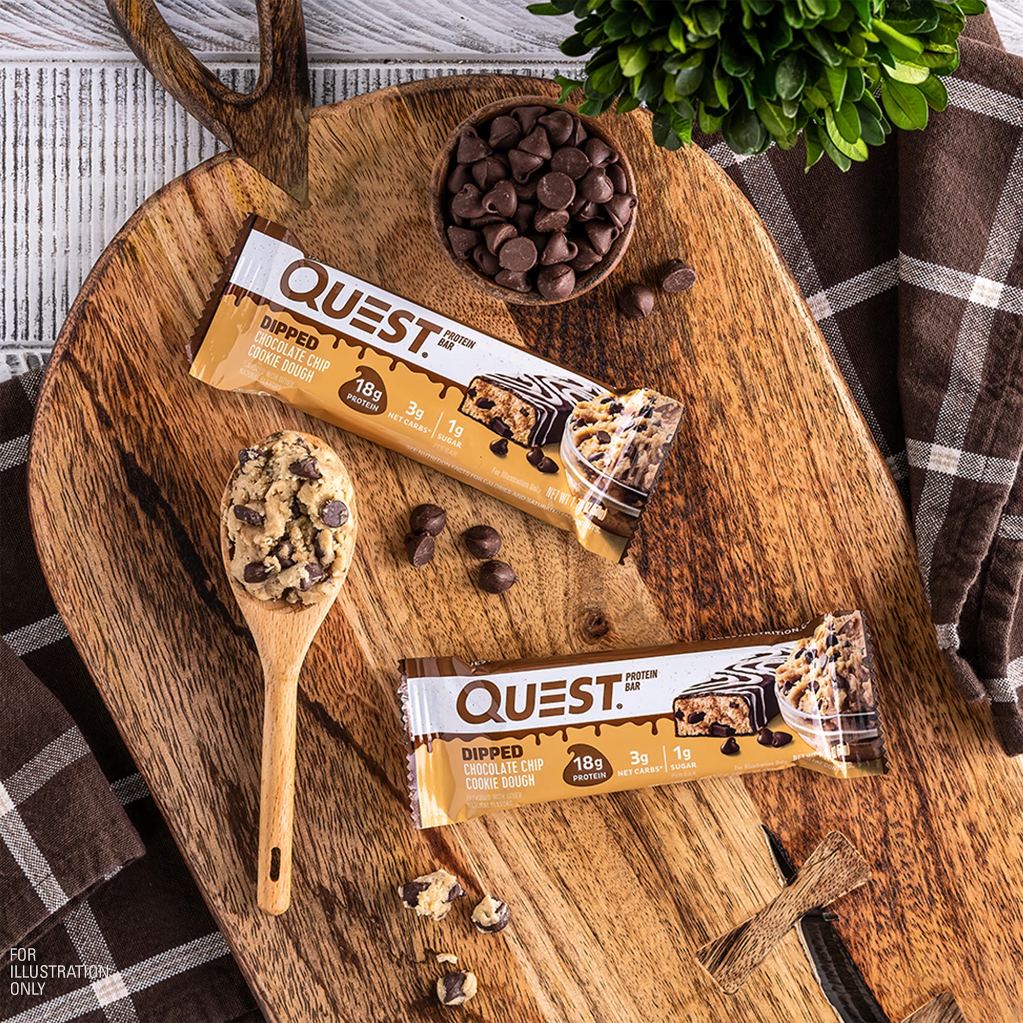 โปรตีนบาร์ Quest Protein Bar - Dipped Choc Chip Cookie Dough 1 Box (12 Bars)